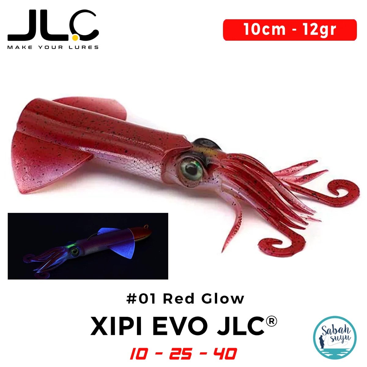 JLC Xipi Evo Yedek Gövde 10cm 12gr #01 Red Glow Silikon Kalamar