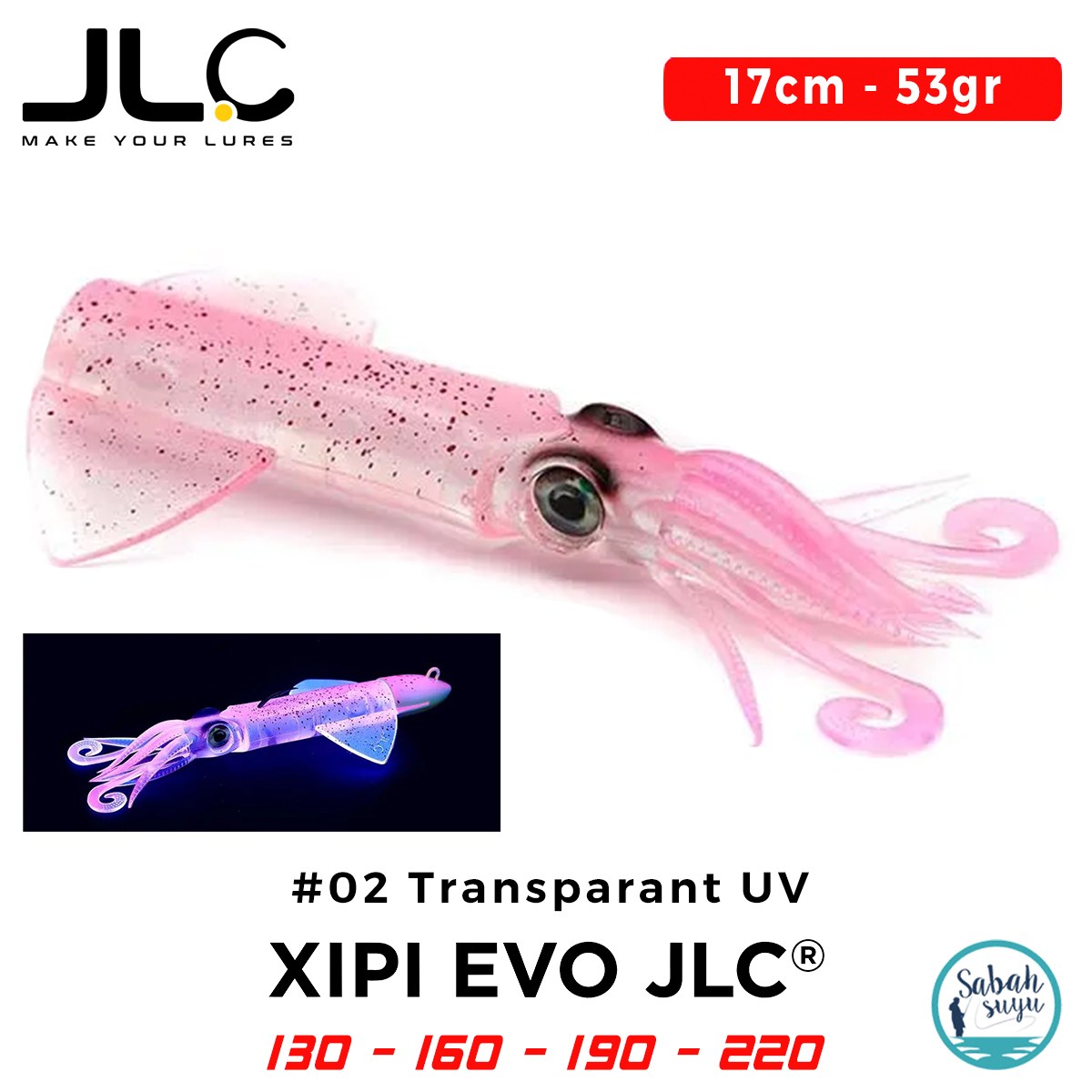 JLC Xipi Evo Yedek Gövde 17cm 53gr #02 Transparant UV Silikon Kalamar