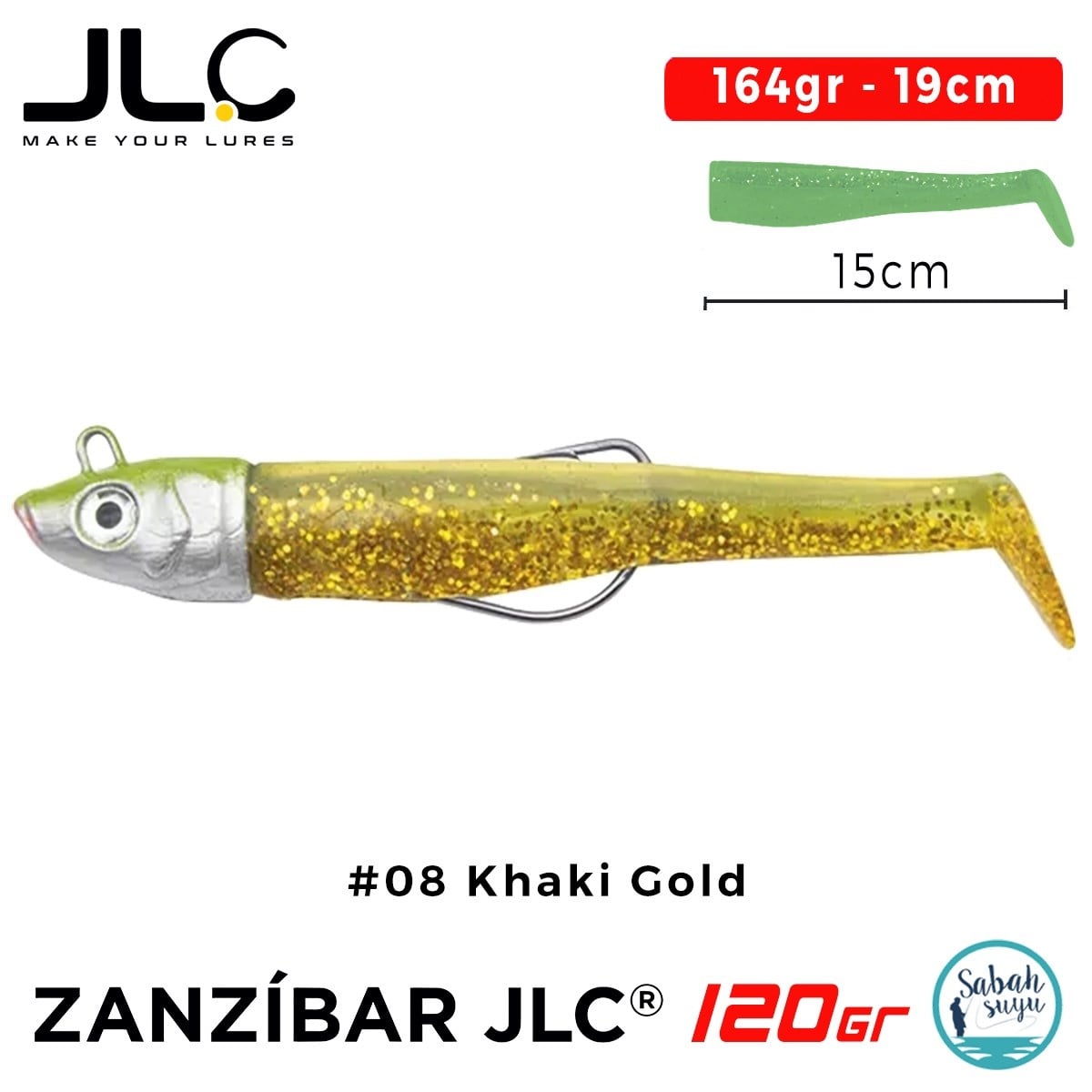 JLC Zanzibar 120 Set 164gr 19cm #08 Khaki Gold Silikon Balık