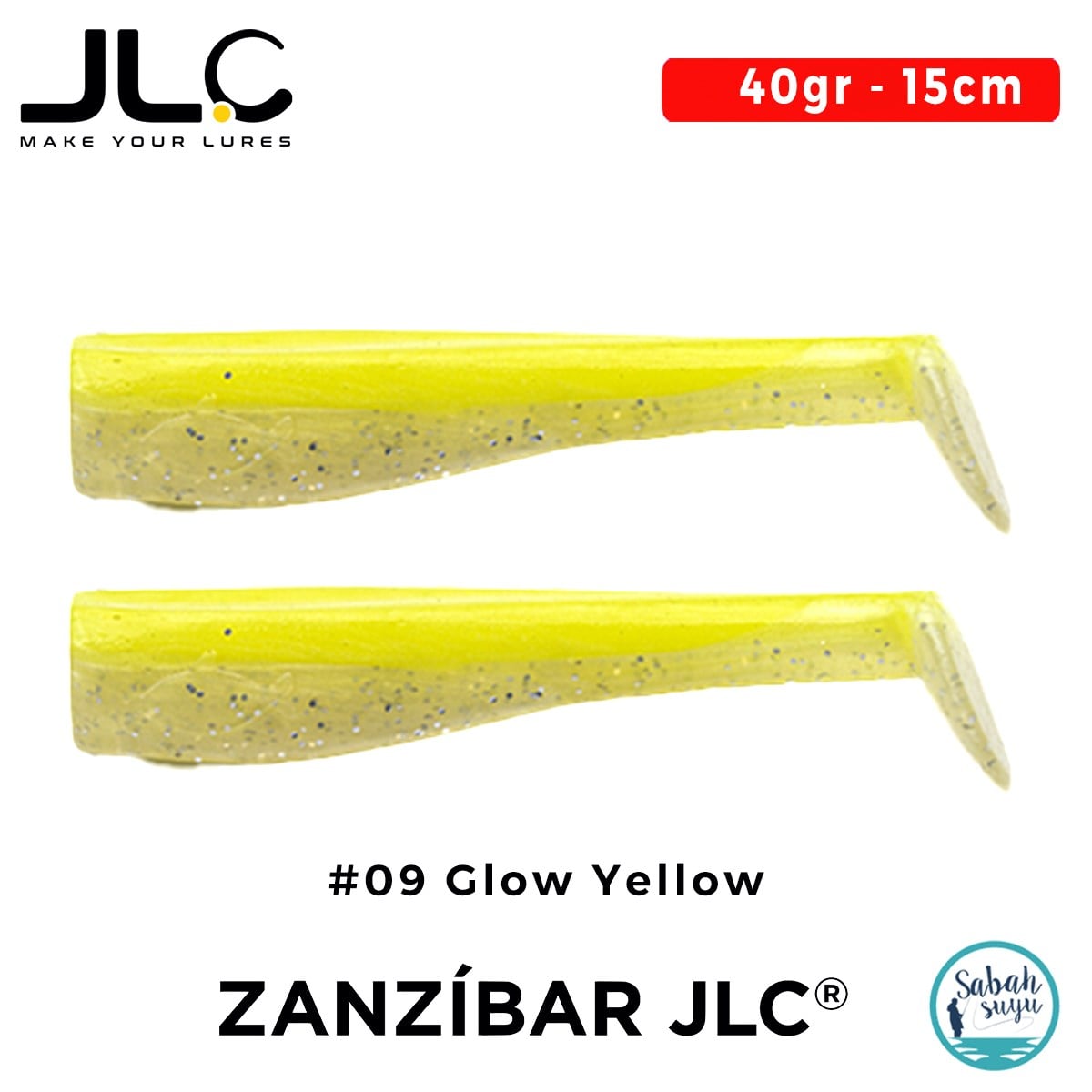 JLC Zanzibar 15cm 40gr #09 Glow Yellow Silikon Kuyruk (2 Adet)