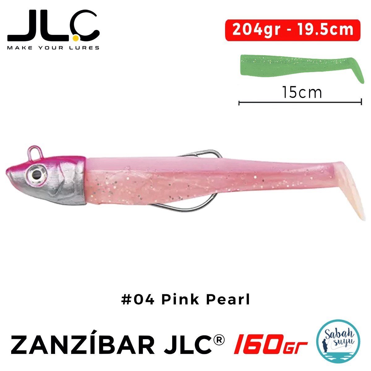 JLC Zanzibar 160 Set 204gr 19.5cm #04 Pink Pearl Silikon Balık