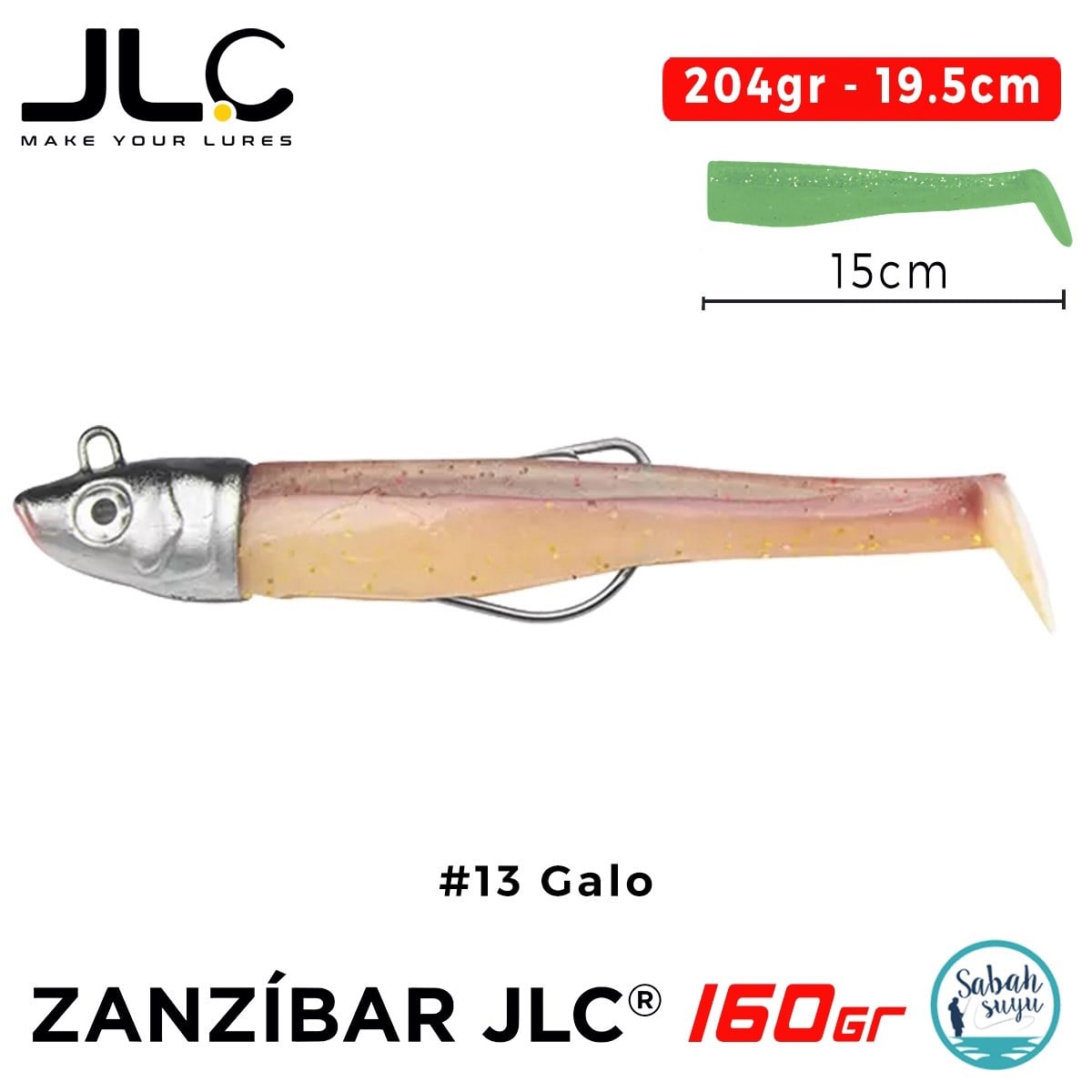 JLC Zanzibar 160 Set 204gr 19.5cm #13 Galo Silikon Balık