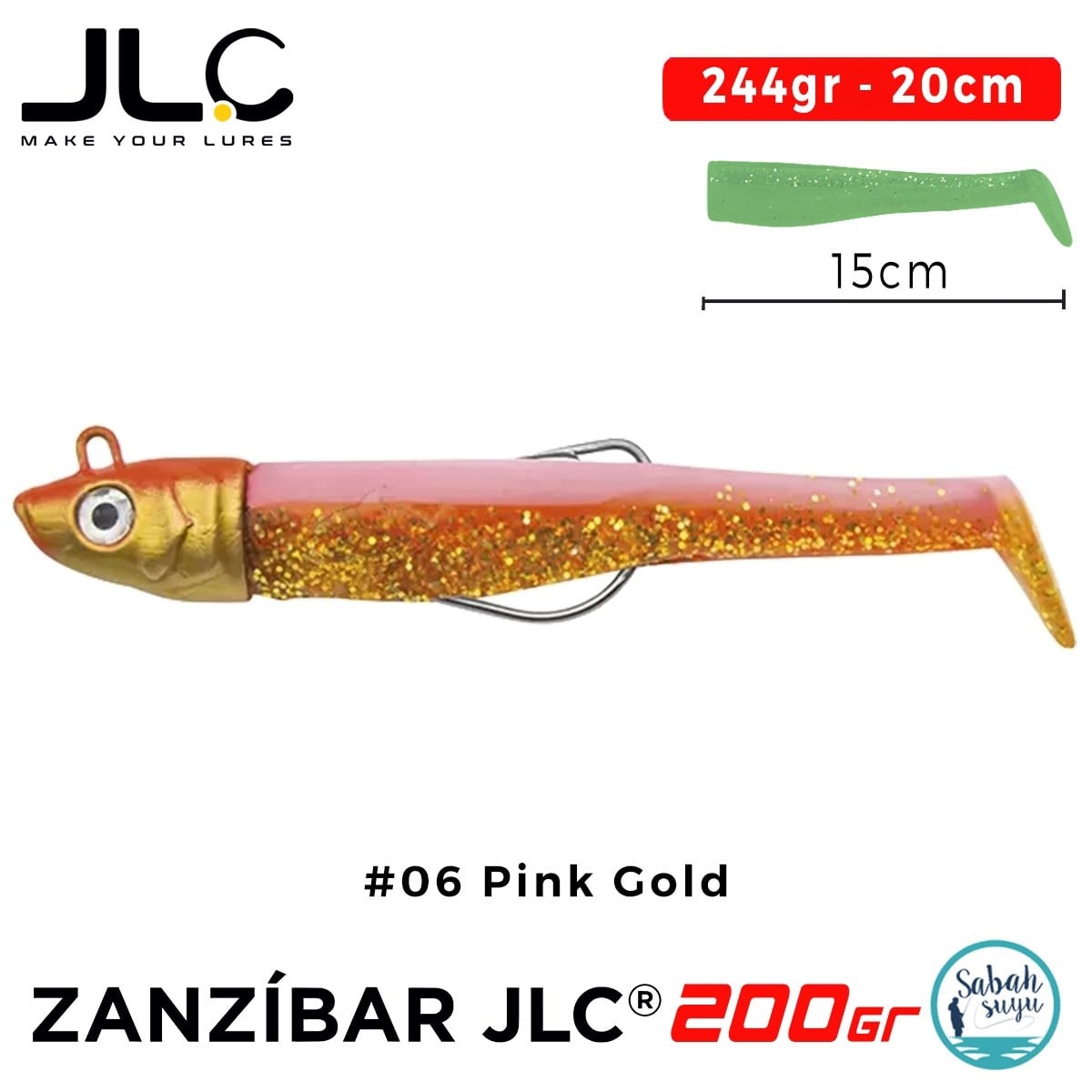JLC Zanzibar 200 Set 244gr 20cm #06 Pink Gold Silikon Balık