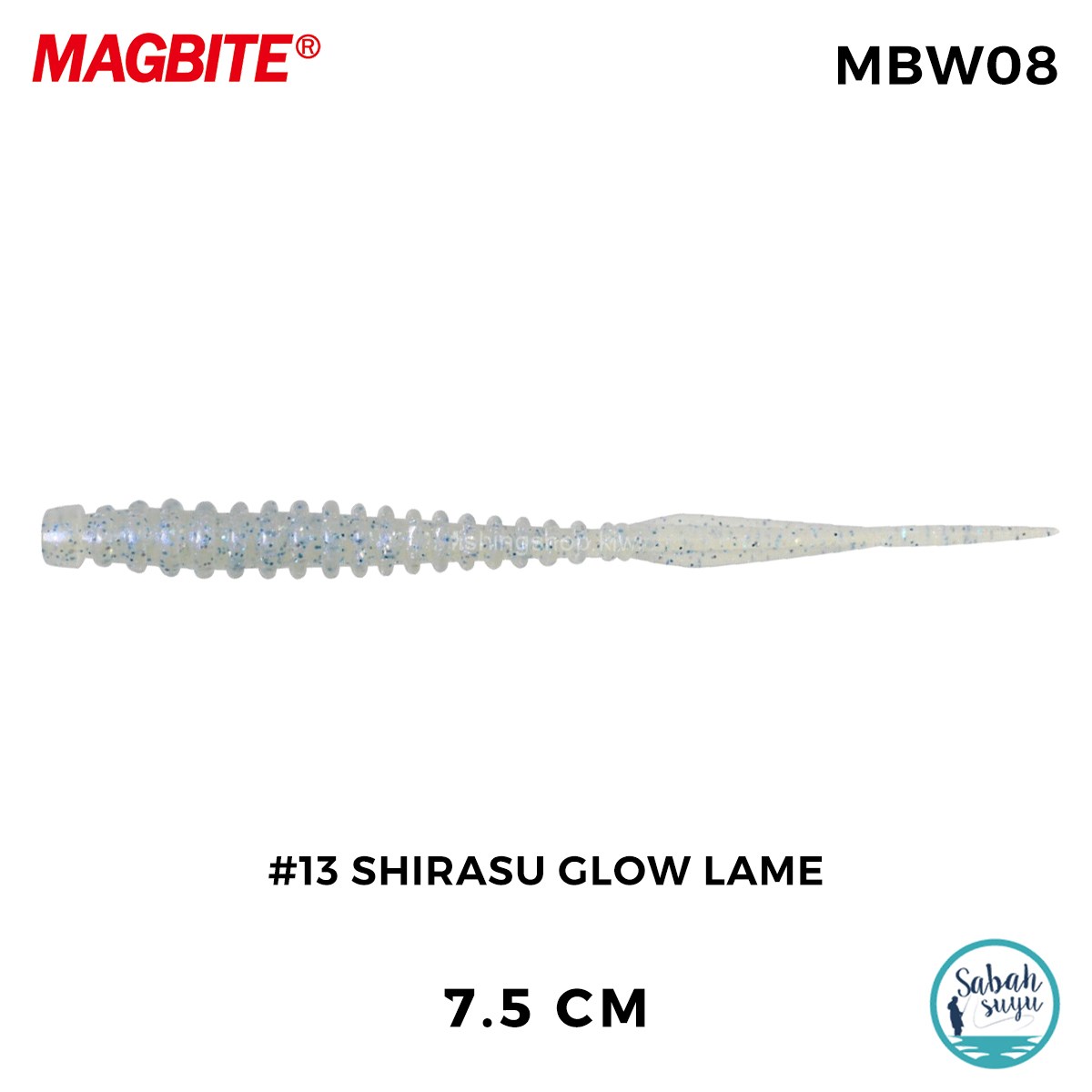 Magbite Booty Boost 7.5cm #13 Shirasu Glow Lame Kokulu Silikon Yem (6 Adet)