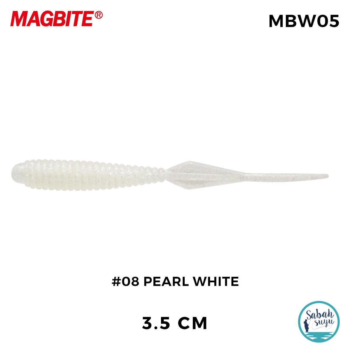 Magbite Booty Shake 3.5cm #08 Pearl White Kokulu Silikon Yem (8 Adet)
