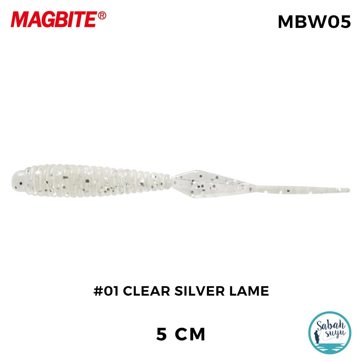 Magbite Booty Shake 5.0cm #01 Clear Silver Lame Kokulu Silikon Yem (8 Adet)