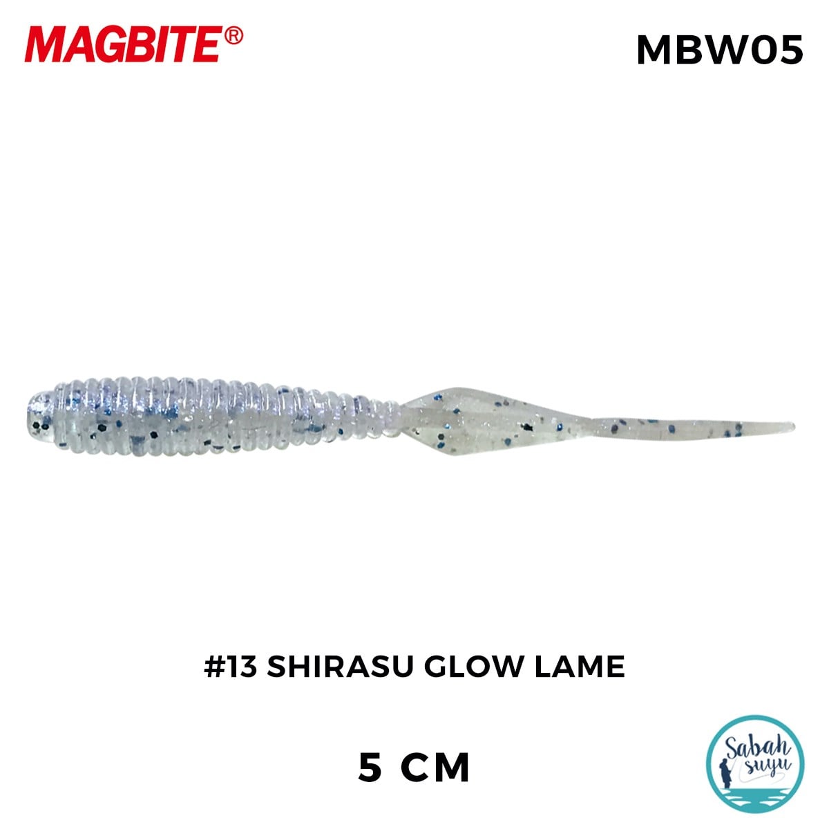 Magbite Booty Shake 5.0cm #13 Shirasu Glow Lame Kokulu Silikon Yem (8 Adet)