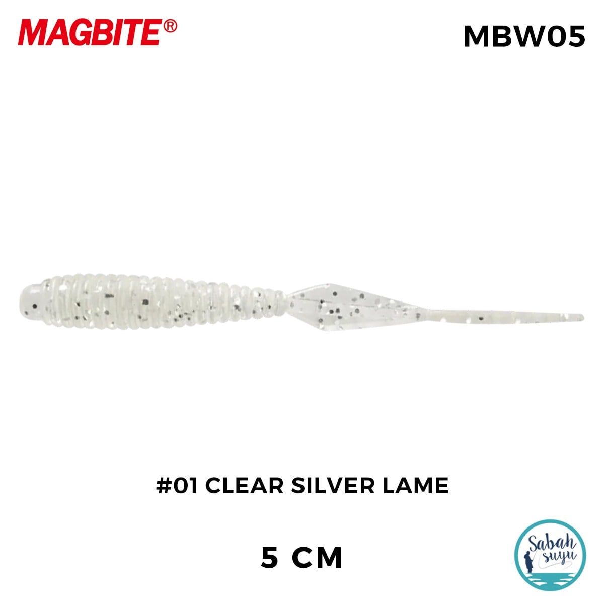 Magbite Booty Shake 5.0cm #01 Clear Silver Lame Kokulu Silikon Yem (8 Adet)