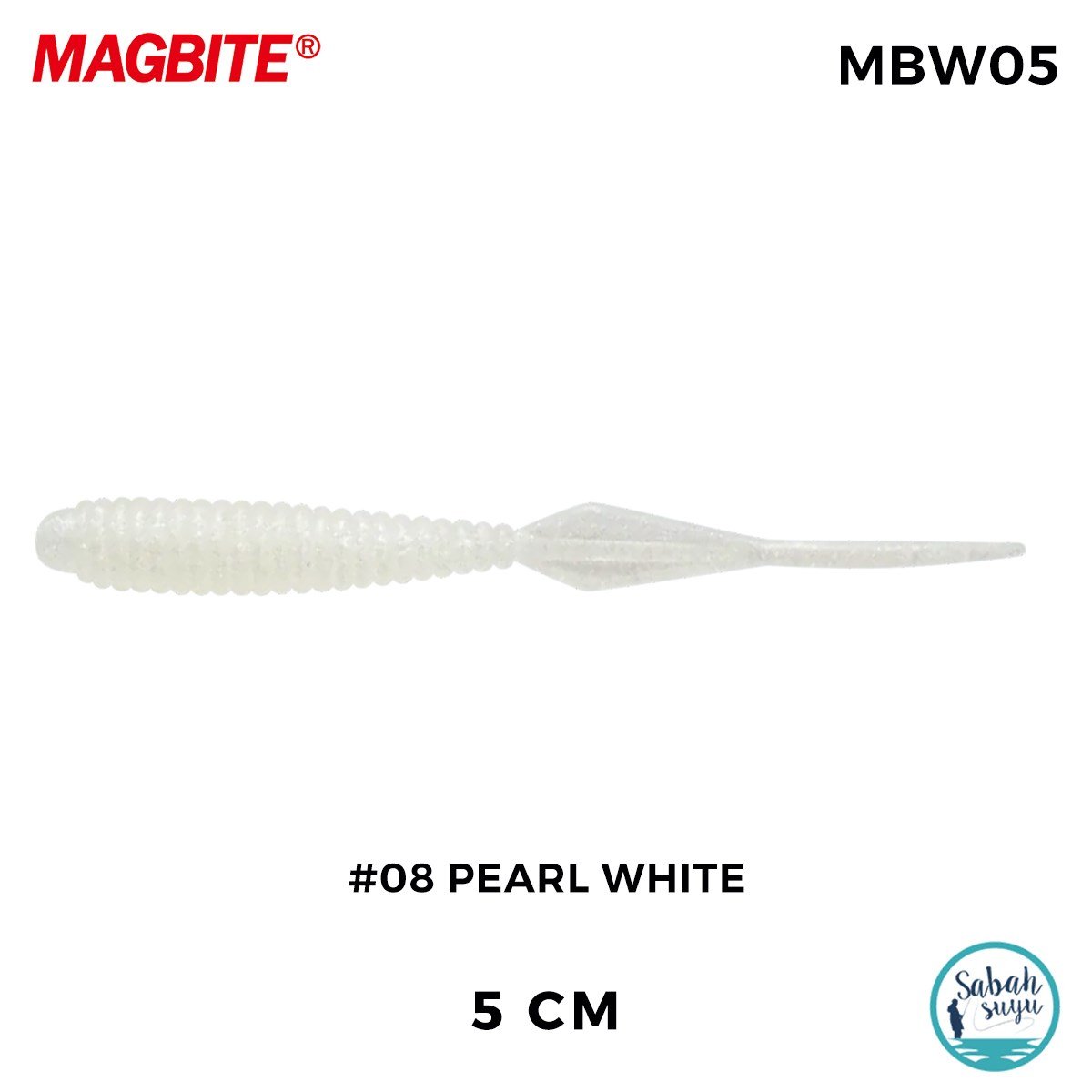 Magbite Booty Shake 5.0cm #08 Pearl White Kokulu Silikon Yem (8 Adet)