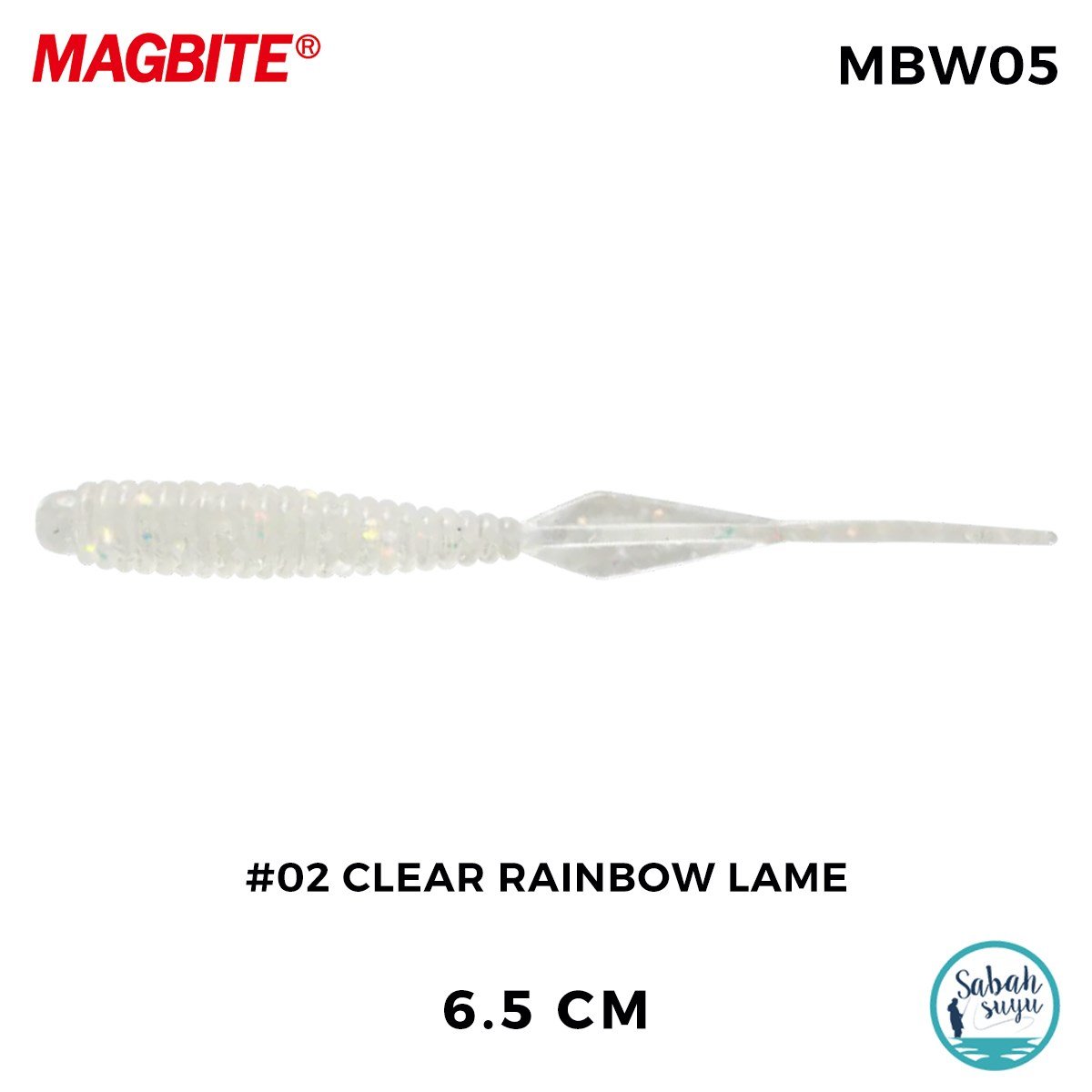 Magbite Booty Shake 6.5cm #02 Clear Rainbow Lame Kokulu Silikon Yem (8 Adet)