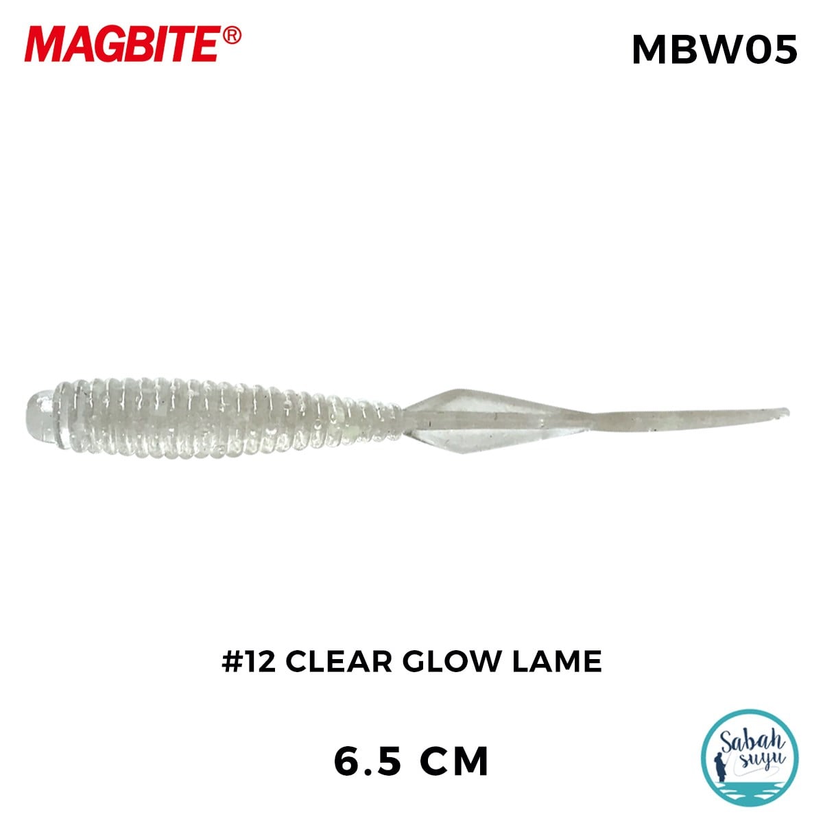 Magbite Booty Shake 6.5cm #12 Clear Glow Lame Kokulu Silikon Yem (8 Adet)