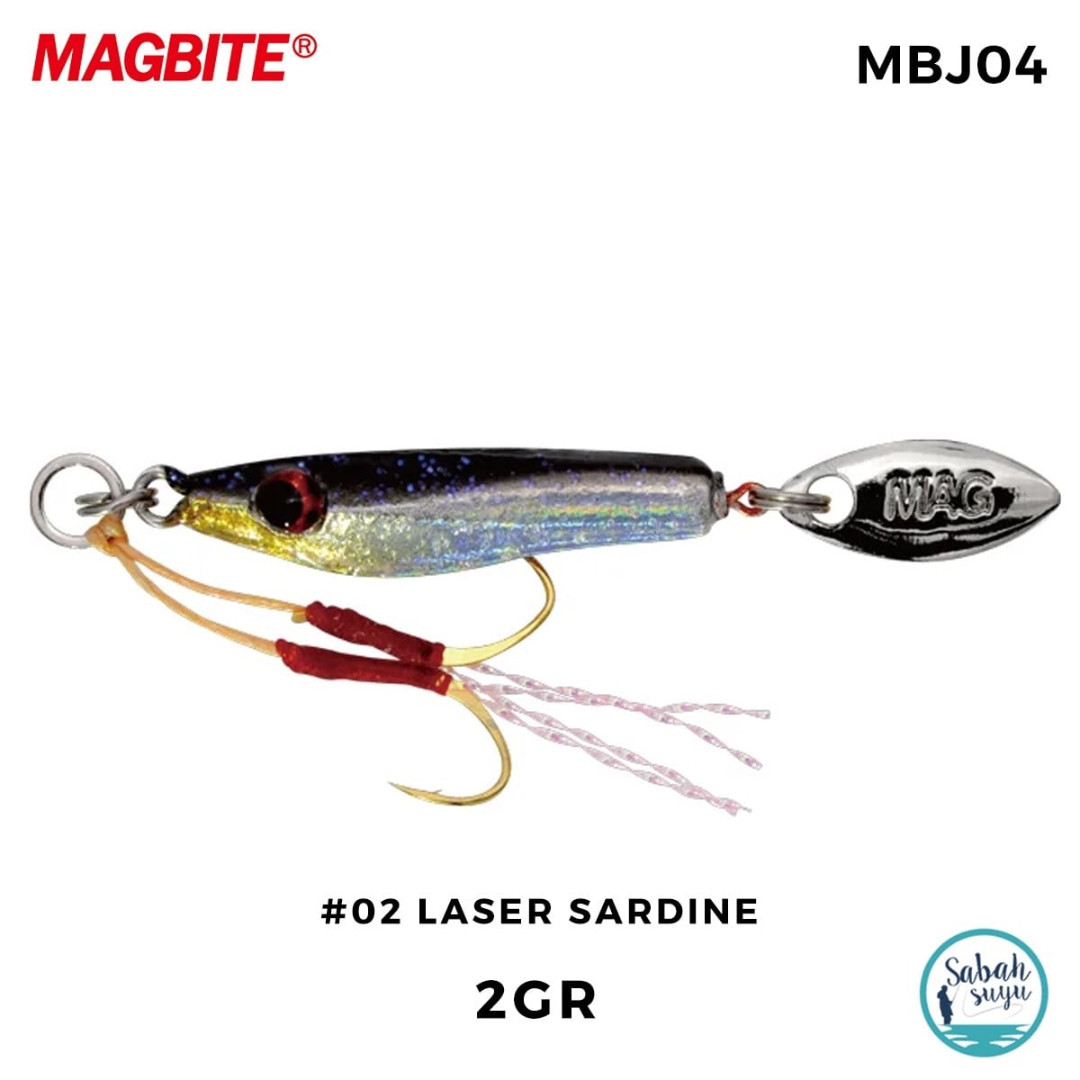 Magbite Chirimen Jig 2gr #02 Laser Sardine