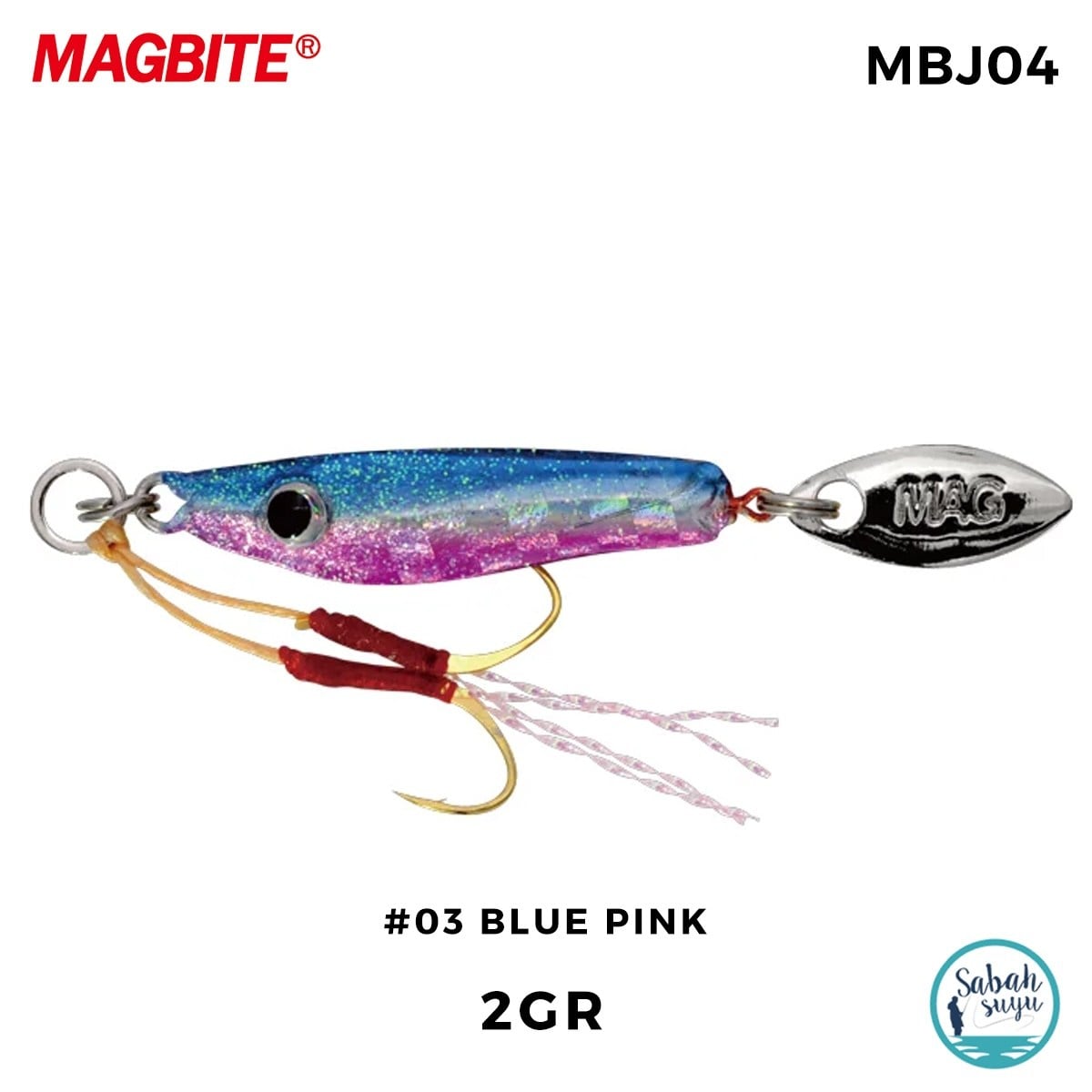 Magbite Chirimen Jig 2gr #03 Blue Pink