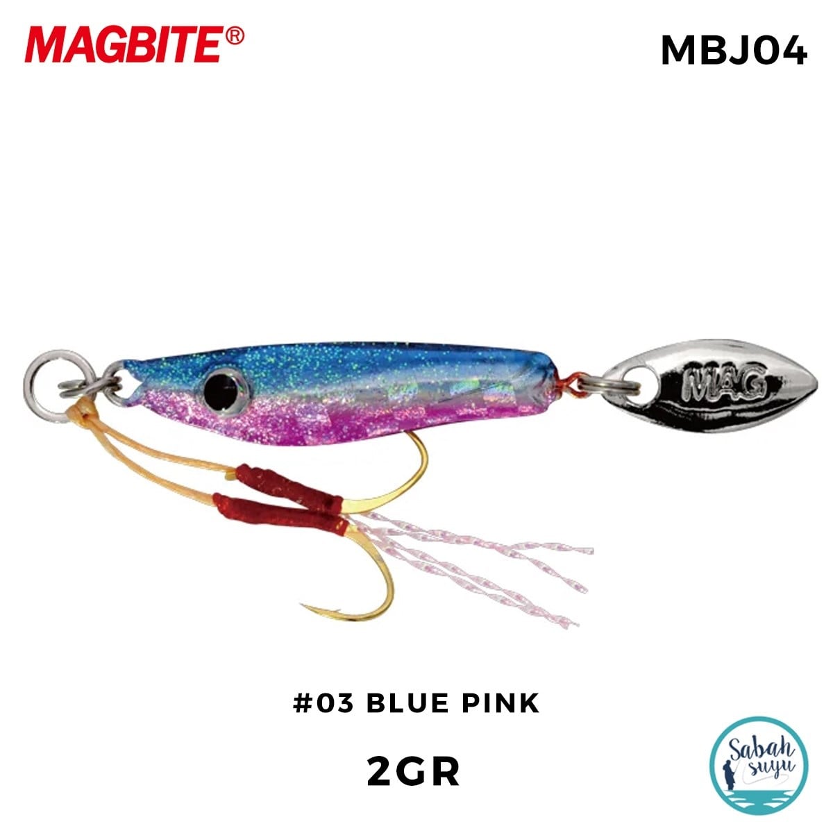 Magbite Chirimen Jig 2gr #03 Blue Pink