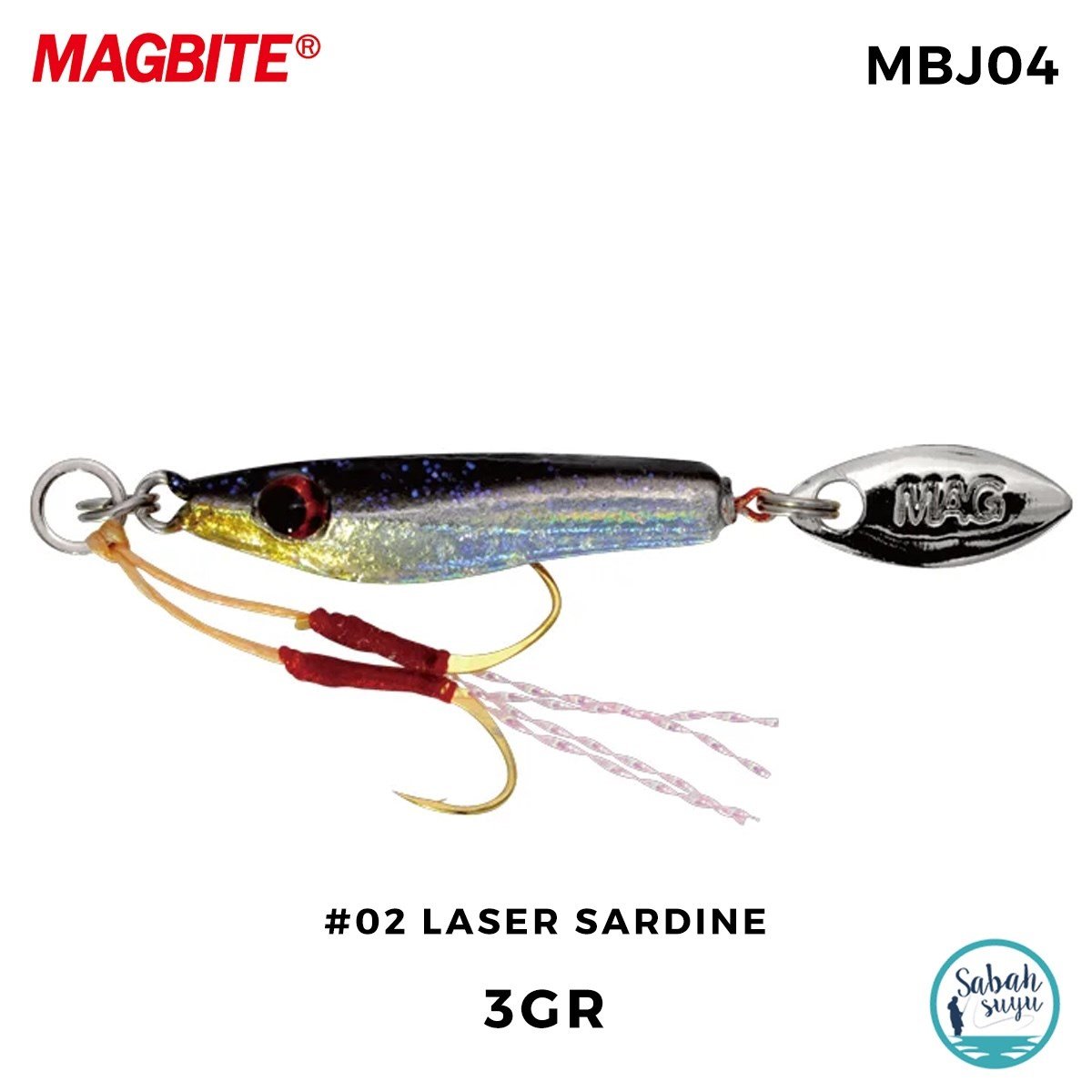 Magbite Chirimen Jig 3gr #02 Laser Sardine