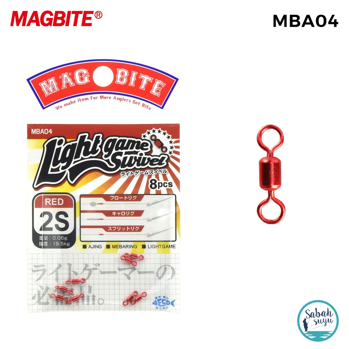 Magbite Light Game Swivel Fırdöndü Kırmızı #2S (8 Adet)