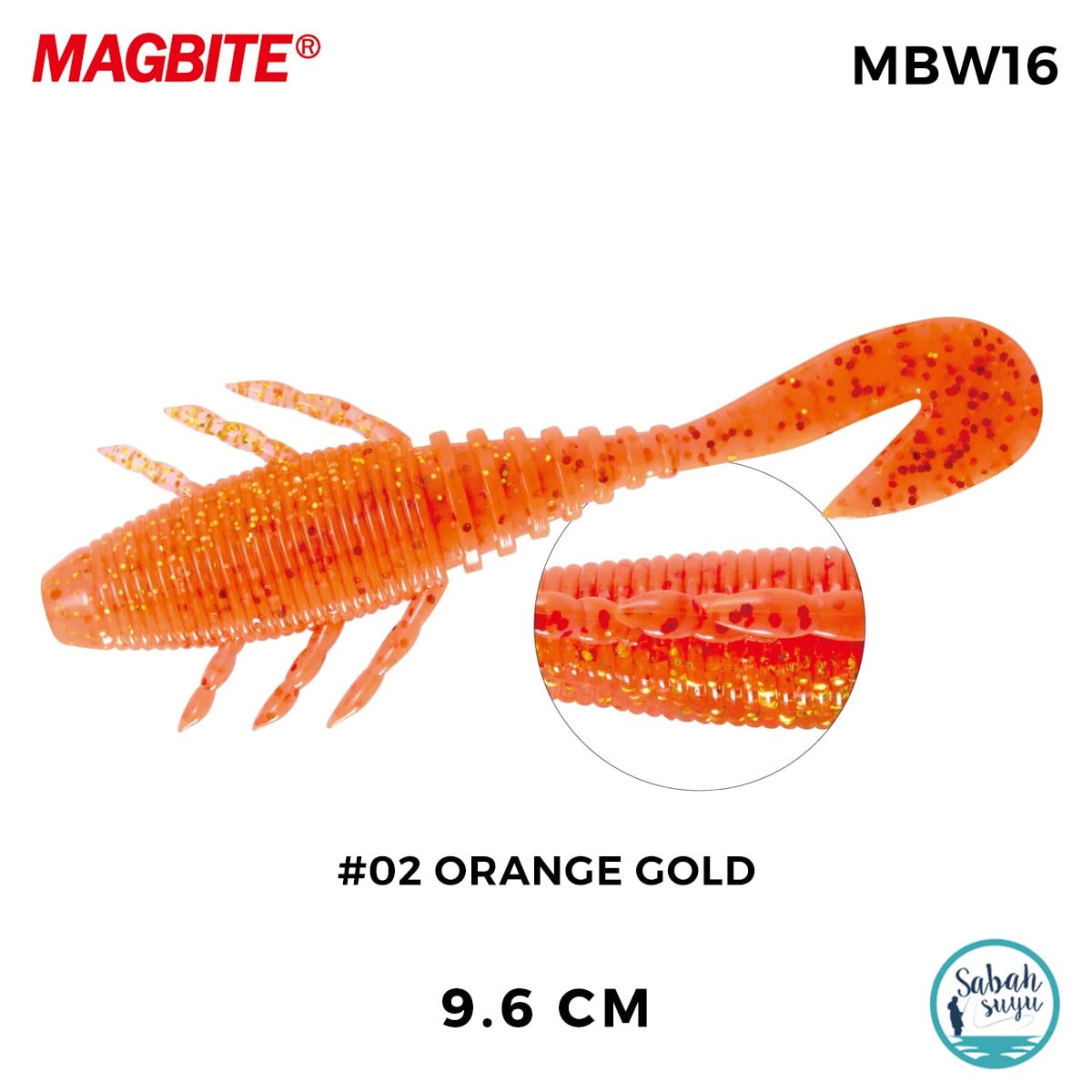 Magbite Pull Grab 9.6cm #02 Orange Gold Kokulu Silikon Yem (5 Adet)