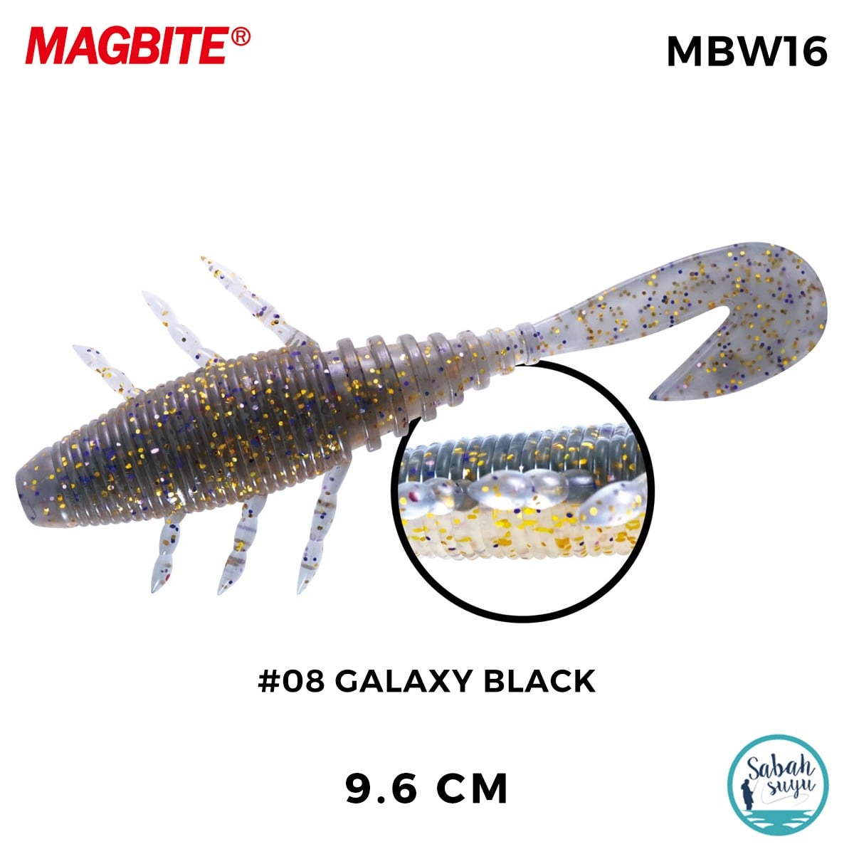 Magbite Pull Grab 9.6cm #08 Galaxy Black Kokulu Silikon Yem (5 Adet)