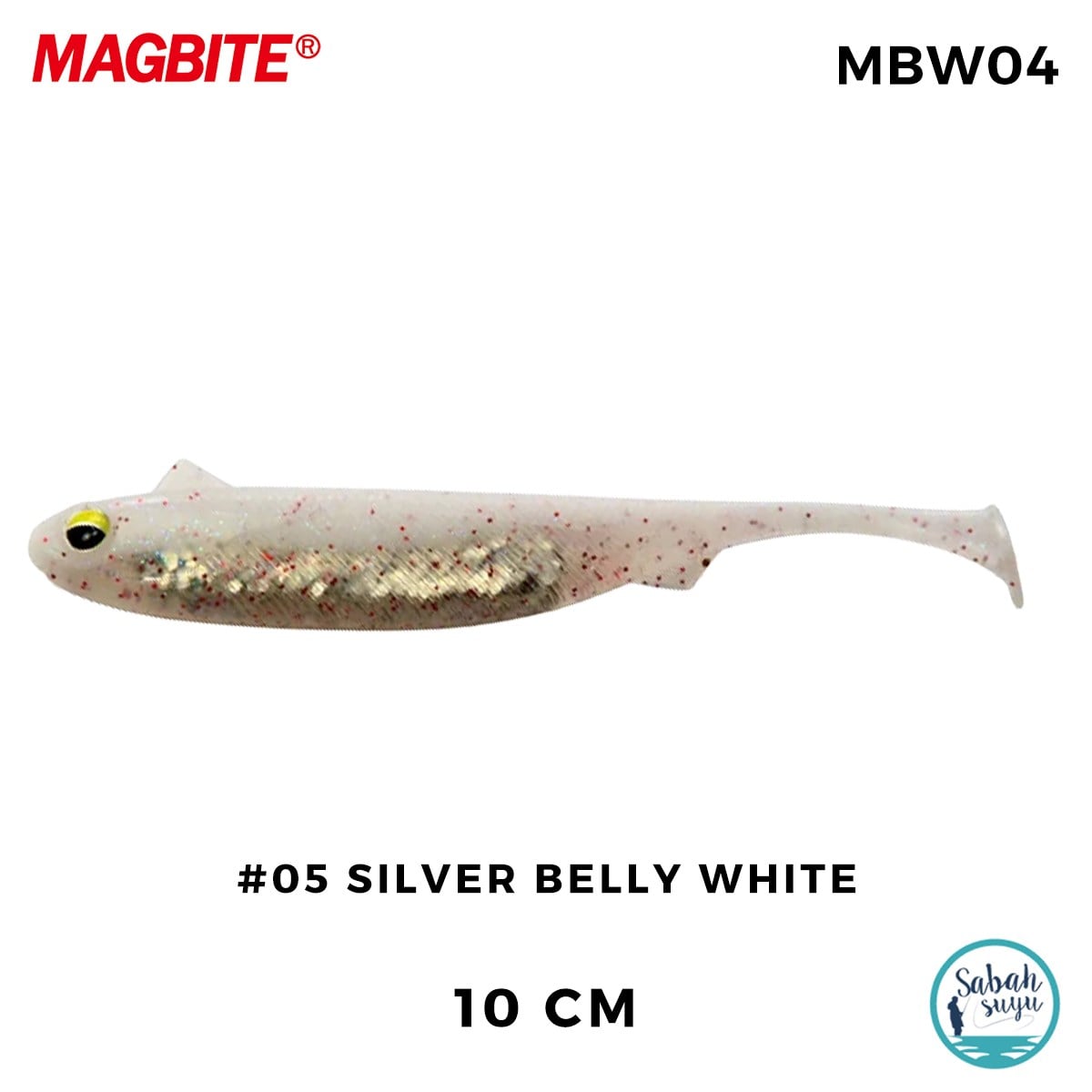 Magbite Snatch Bite Shad 10cm #05 Silver Belly White Silikon Balık (5 Adet)