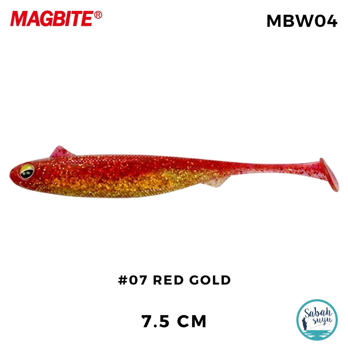 Magbite Snatch Bite Shad 7.5cm #07 Red Gold Silikon Balık (5 Adet)