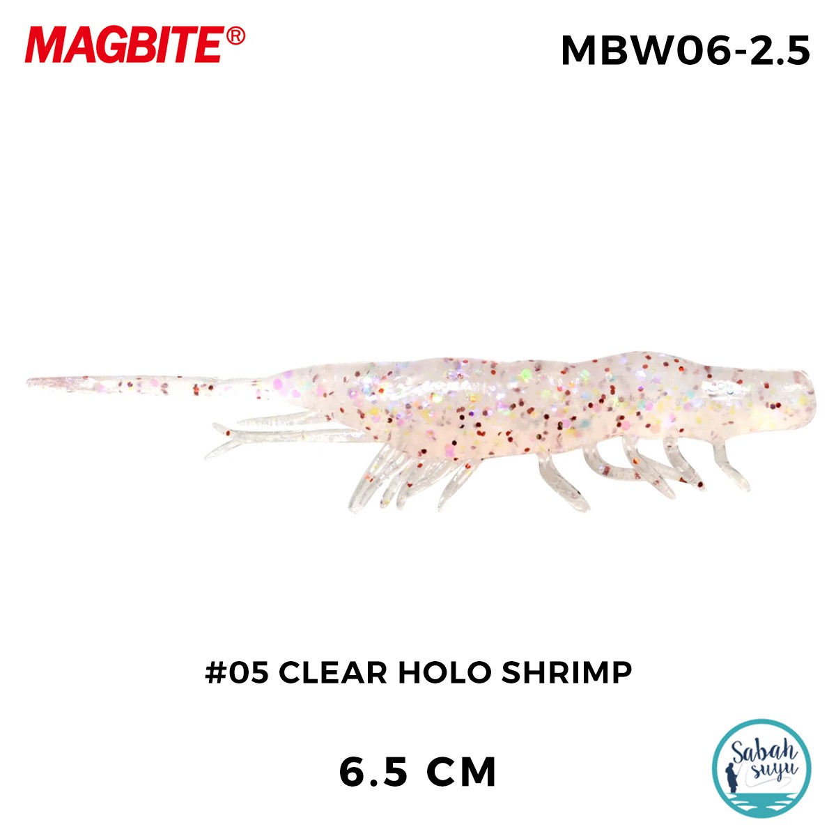 Magbite Snatch Bite Shrimp 6.5cm #05 Clear Holo Shrimp (6 Adet)