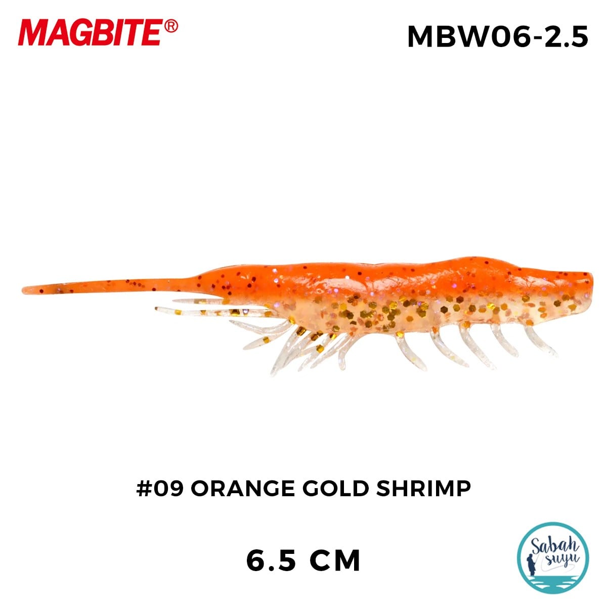 Magbite Snatch Bite Shrimp 6.5cm #09 Orange Gold Shrimp (6 Adet)