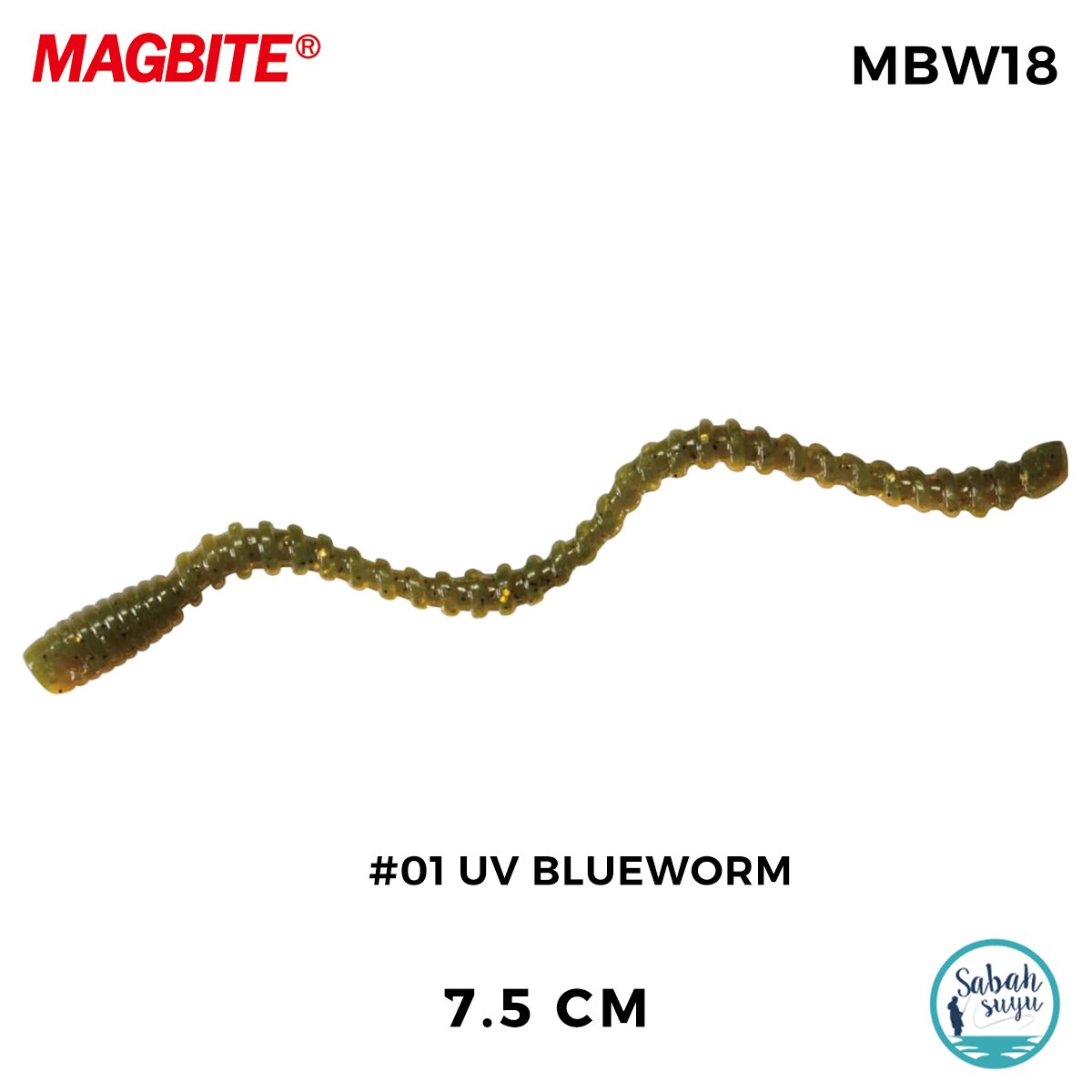 Magbite Tai Rubber Bug 7.5cm #01 UV Blueworm Kokulu Silikon Kurt (5 Adet)