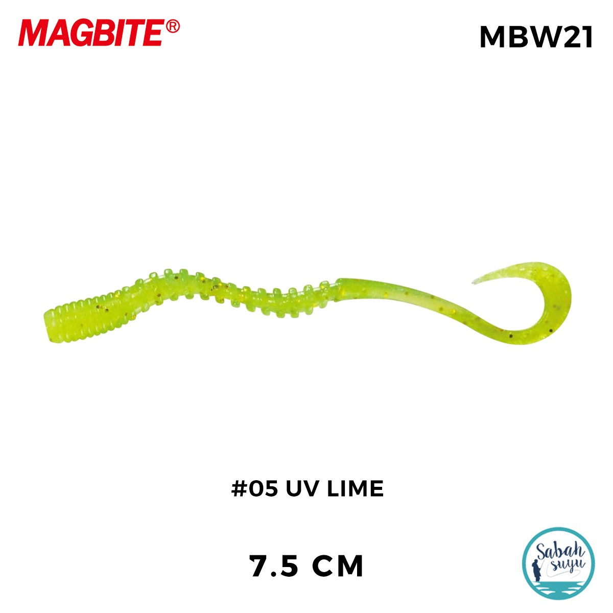 Magbite Tai Rubber Bug Curly 7.5cm #05 UV Lime Kokulu Silikon Kurt (5 Adet)