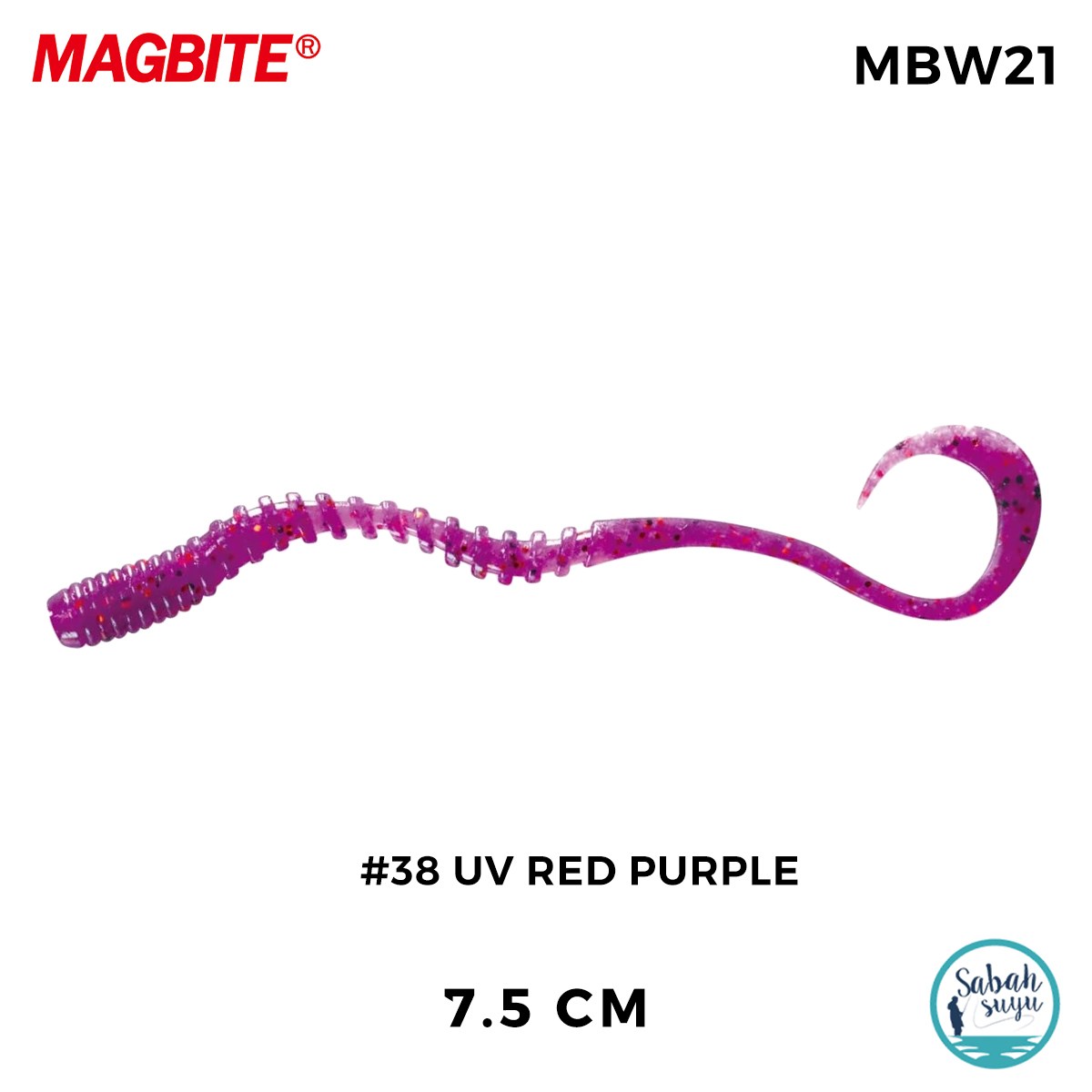 Magbite Tai Rubber Bug Curly 7.5cm #38 UV Red Purple Kokulu Silikon Kurt (5 Adet)