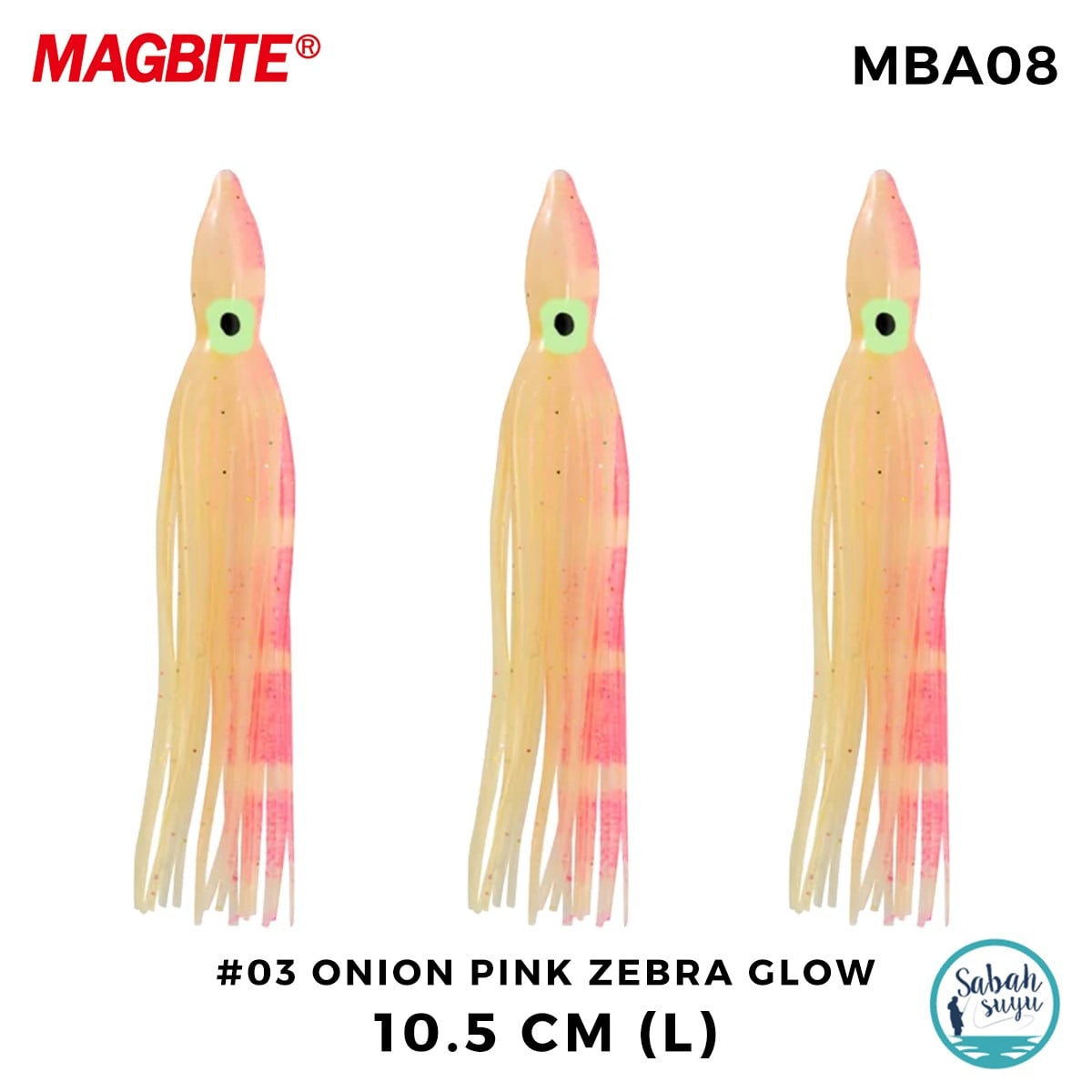 Magbite Tako Bait Silikon Ahtapot L 10.5cm #3 Onion Pink Zebra Glow (3 Adet)