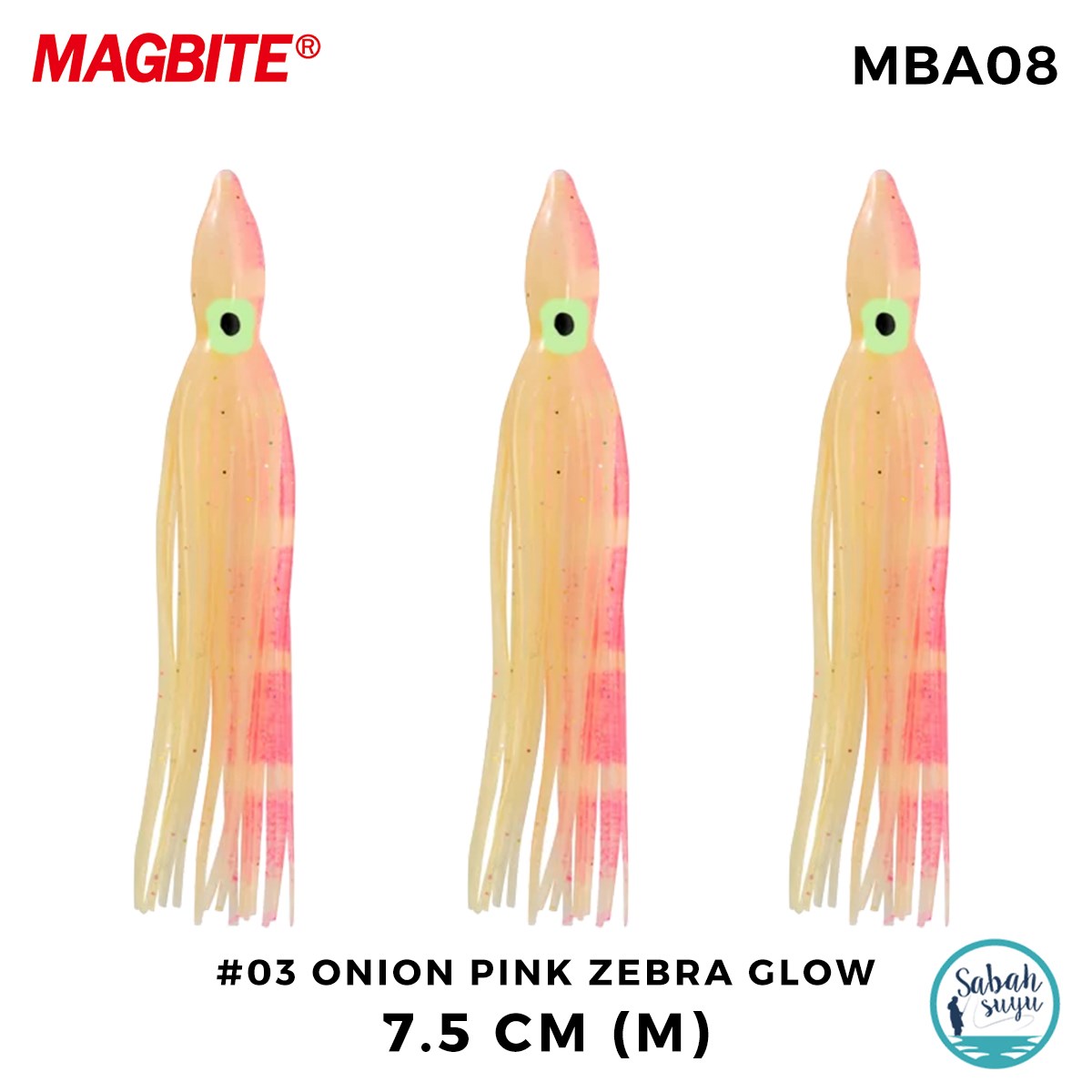 Magbite Tako Bait Silikon Ahtapot M 7.5cm #3 Onion Pink Zebra Glow (3 Adet)