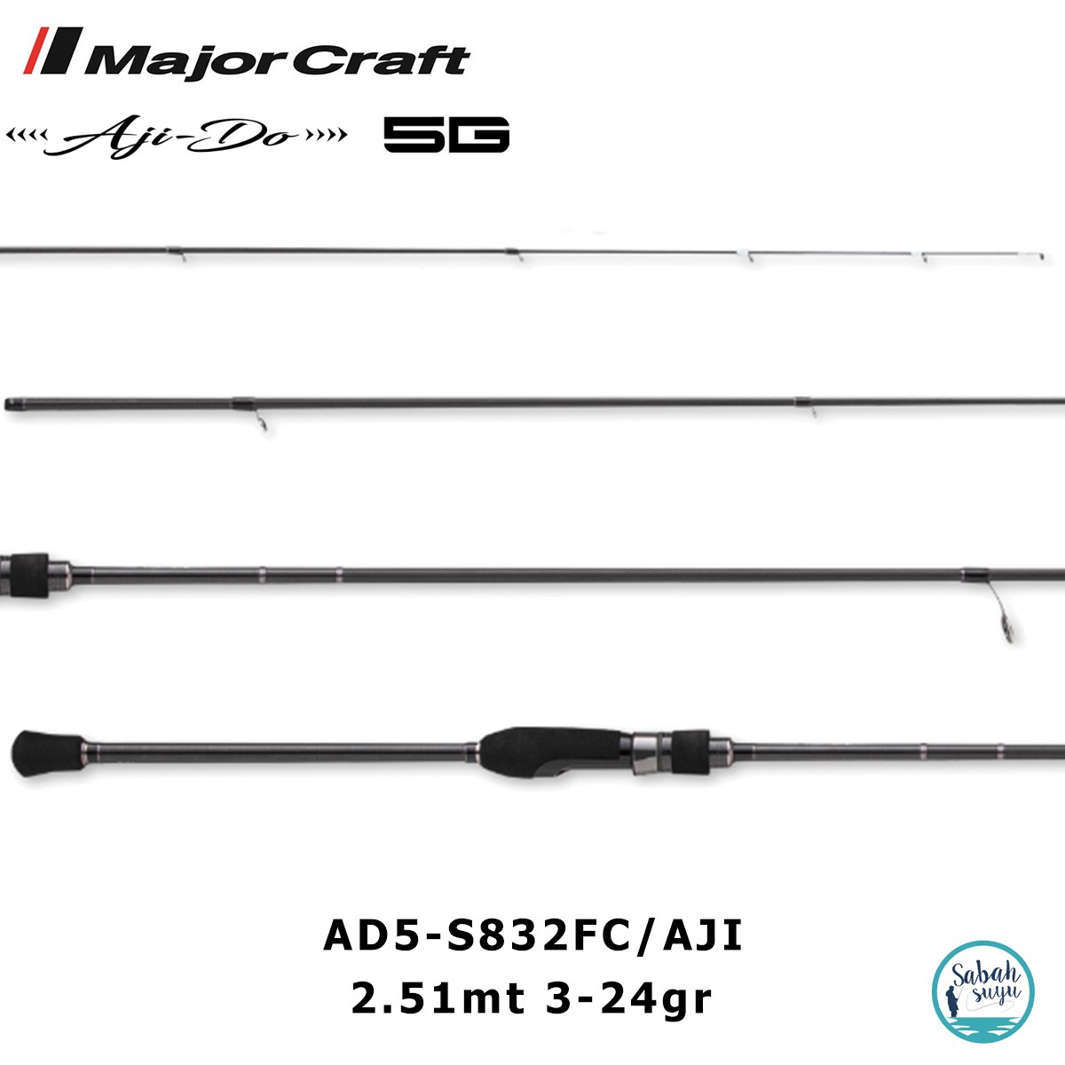 Major Craft 5G Ajido AD5-S832FC/AJI 2.51mt 3-24gr (2P) Light Spin Kamış