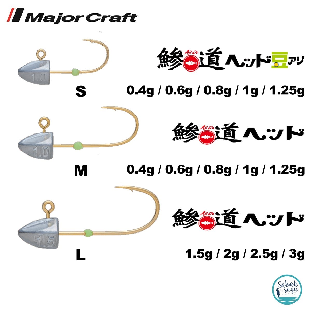 Major Craft Ajido Jighead 0.6gr - S (5 Adet)