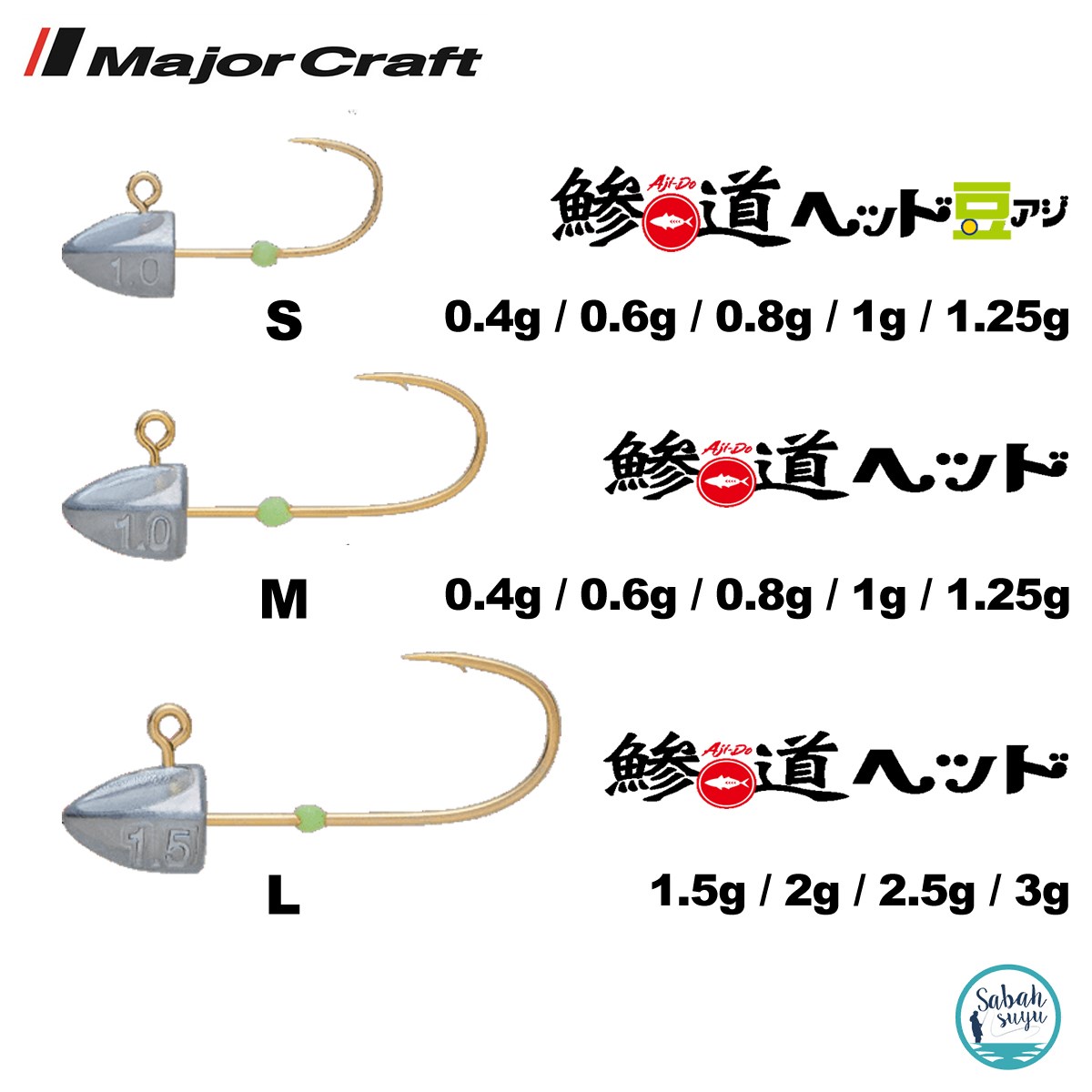 Major Craft Ajido Jighead 2.5gr - L (5 Adet)