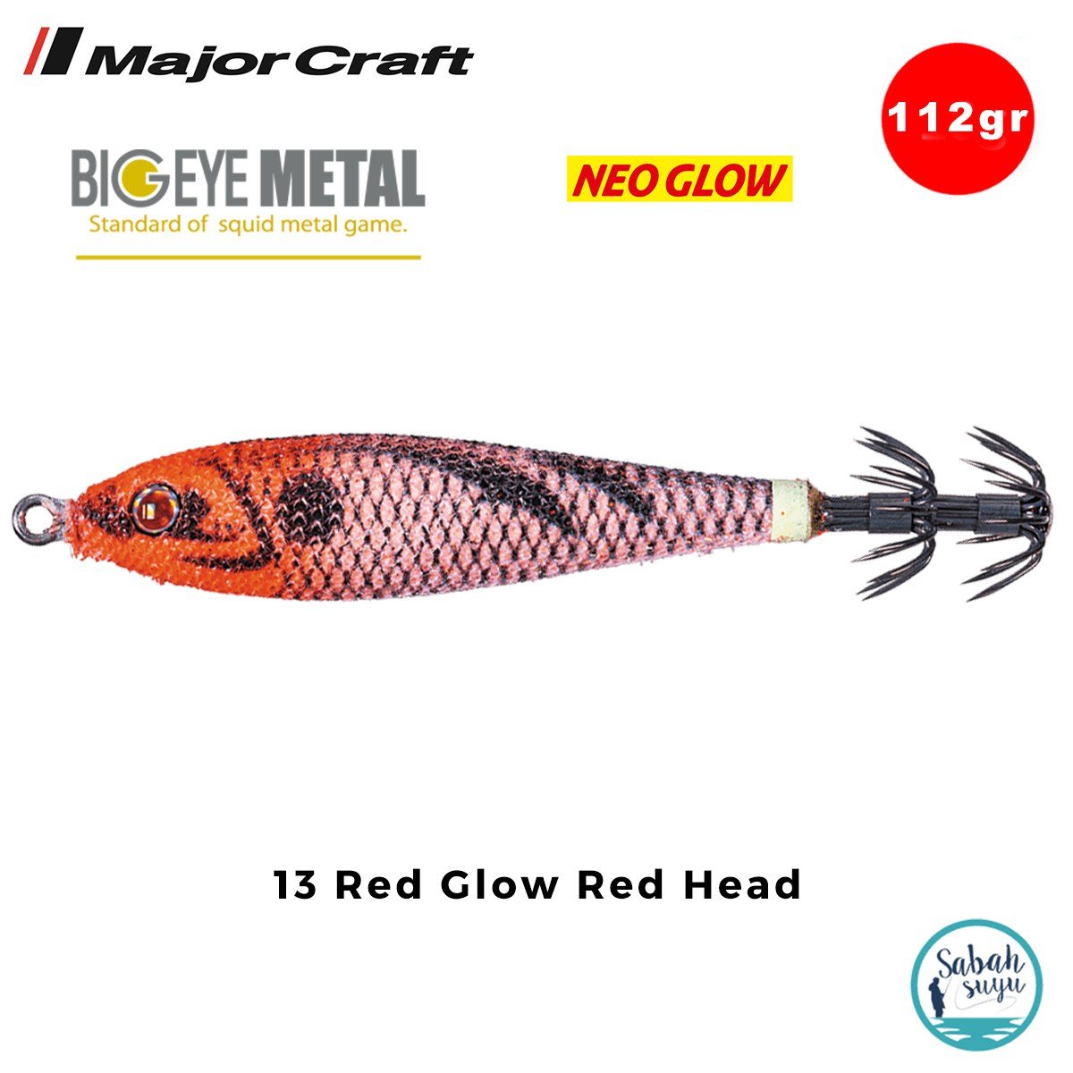 Major Craft Big Eye Metal Kalamar Zokası 112gr BEM-30 #13 Red Glow Red Head