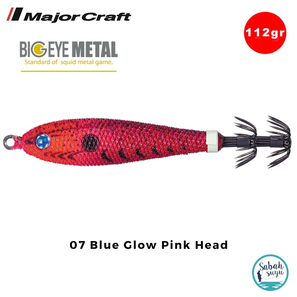 Major Craft Big Eye Metal Kalamar Zokası 112gr BEM-30 #07 Blue Glow Pink Head