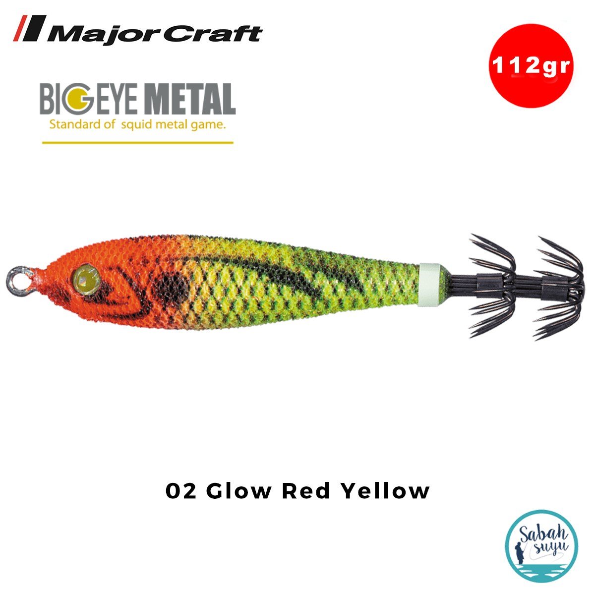 Major Craft Big Eye Metal Kalamar Zokası 112gr BEM-30 #02 Glow Red Yellow