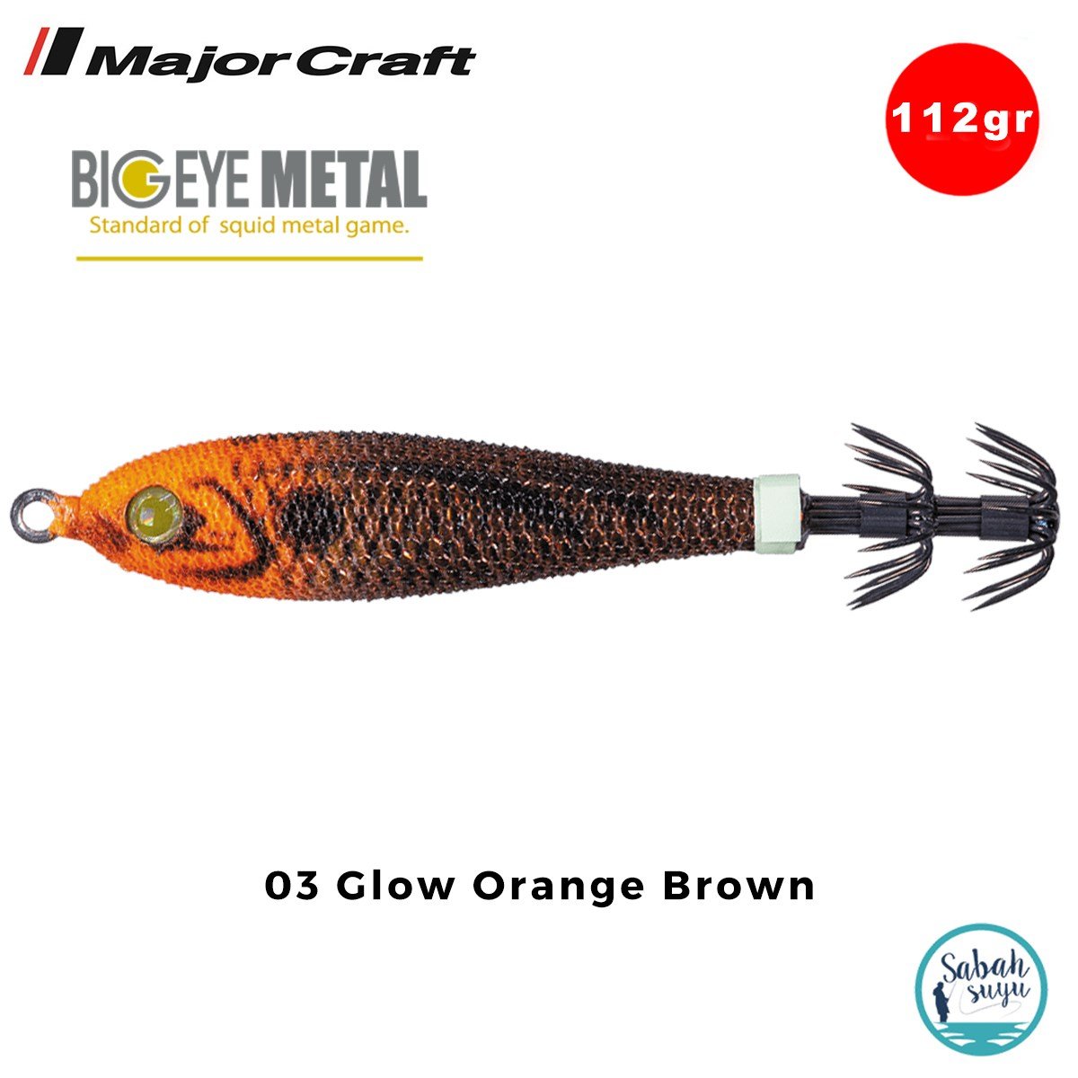 Major Craft Big Eye Metal Kalamar Zokası 112gr BEM-30 #03 Glow Orange Brown