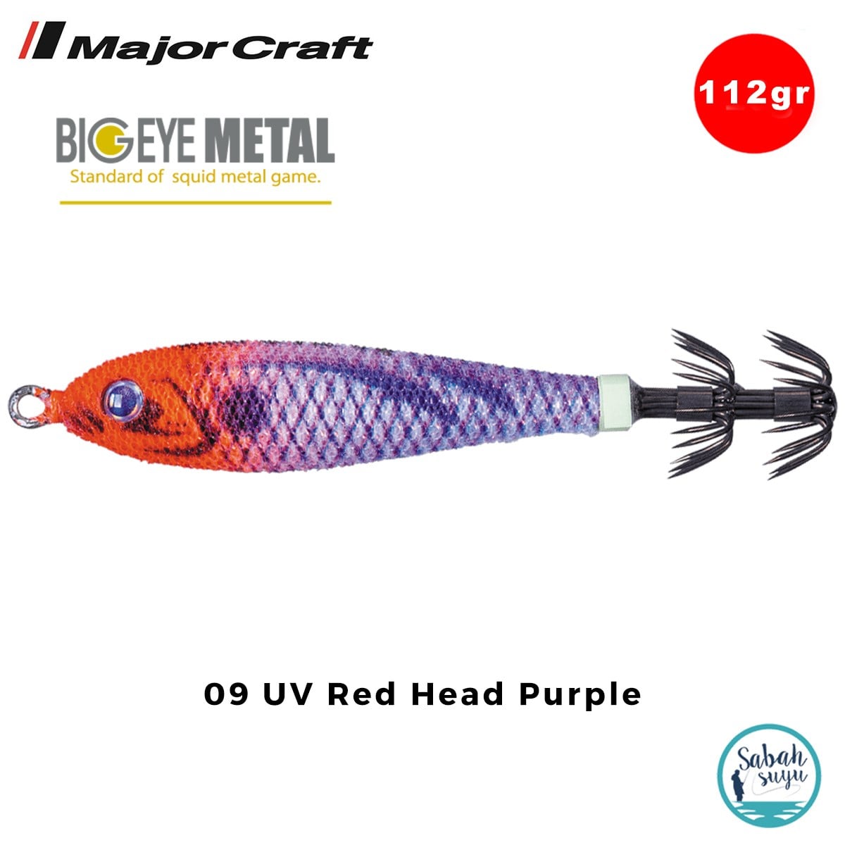 Major Craft Big Eye Metal Kalamar Zokası 112gr BEM-30 #09 UV Red Head Purple