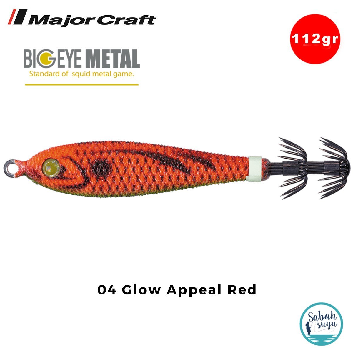 Major Craft Big Eye Metal Kalamar Zokası 112gr BEM-30 #04 Glow Appeal Red