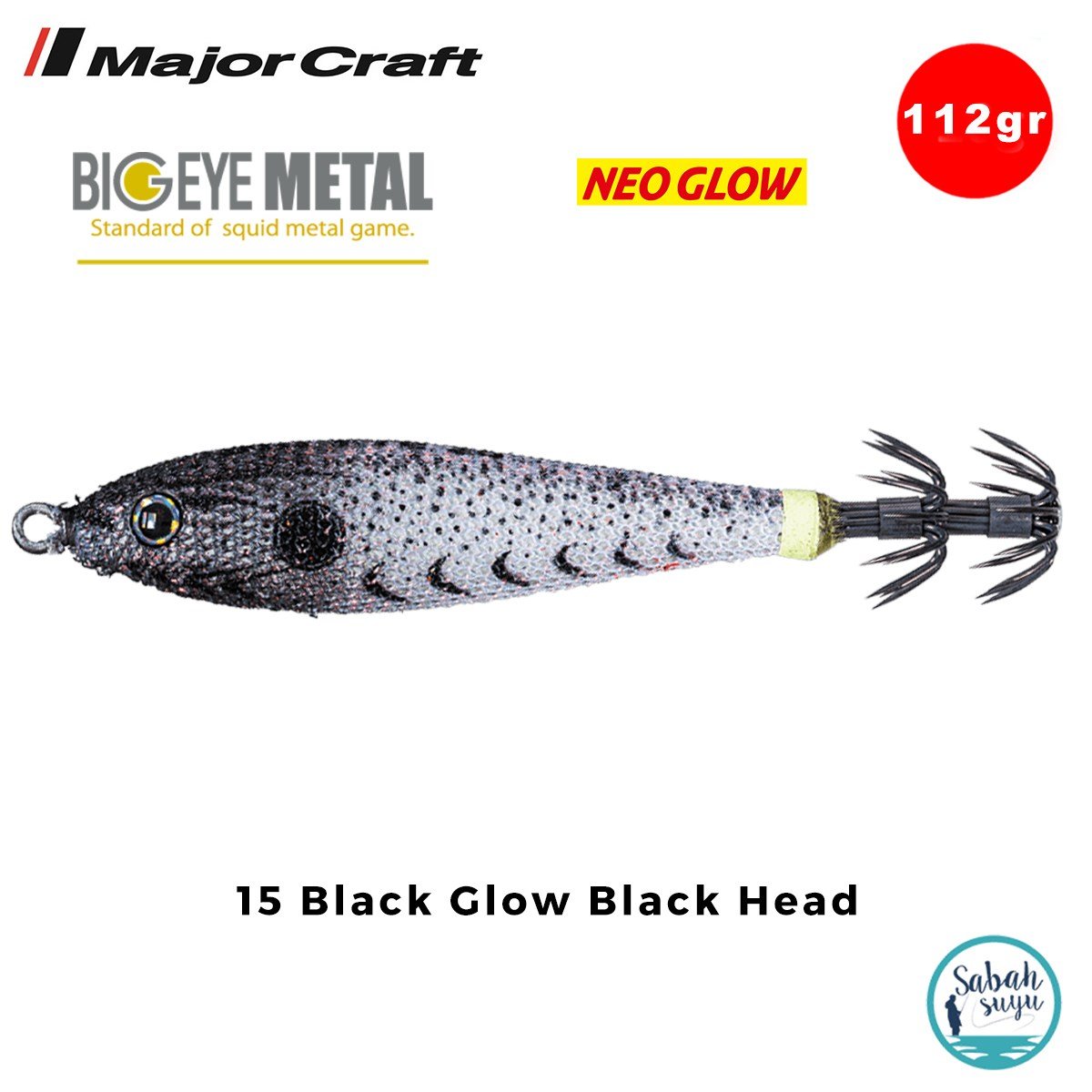Major Craft Big Eye Metal Kalamar Zokası 112gr BEM-30 #15 Black Glow Black Head