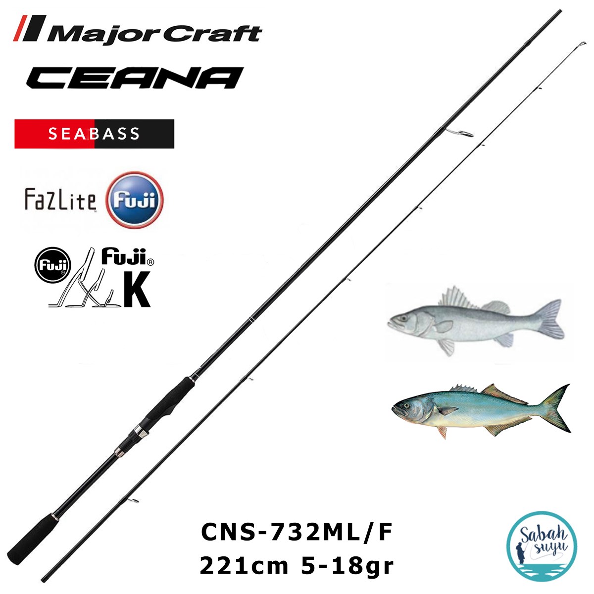 Major Craft Ceana CNS-732ML/F Seabass 221cm 5-18gr (2P) Spin Kamış