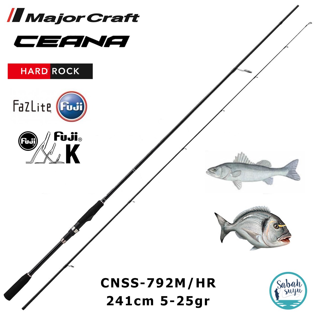 Major Craft Ceana CNSS-792M/HR Hard Rock 241cm 5-25gr (2P) Spin Kamış