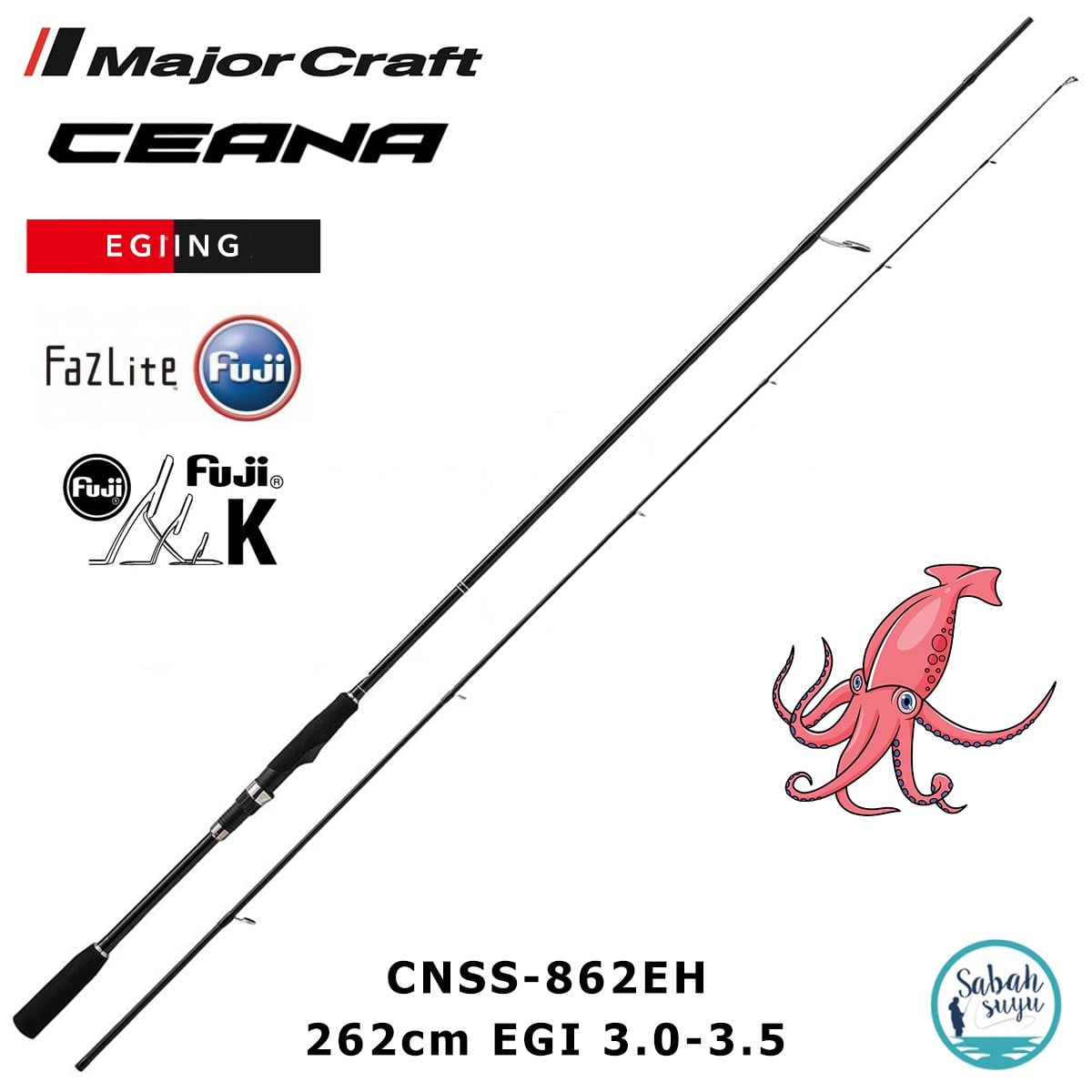 Major Craft Ceana CNSS-862EH Eging 262cm EGI 3.0-3.5 (2P) Spin Kamış