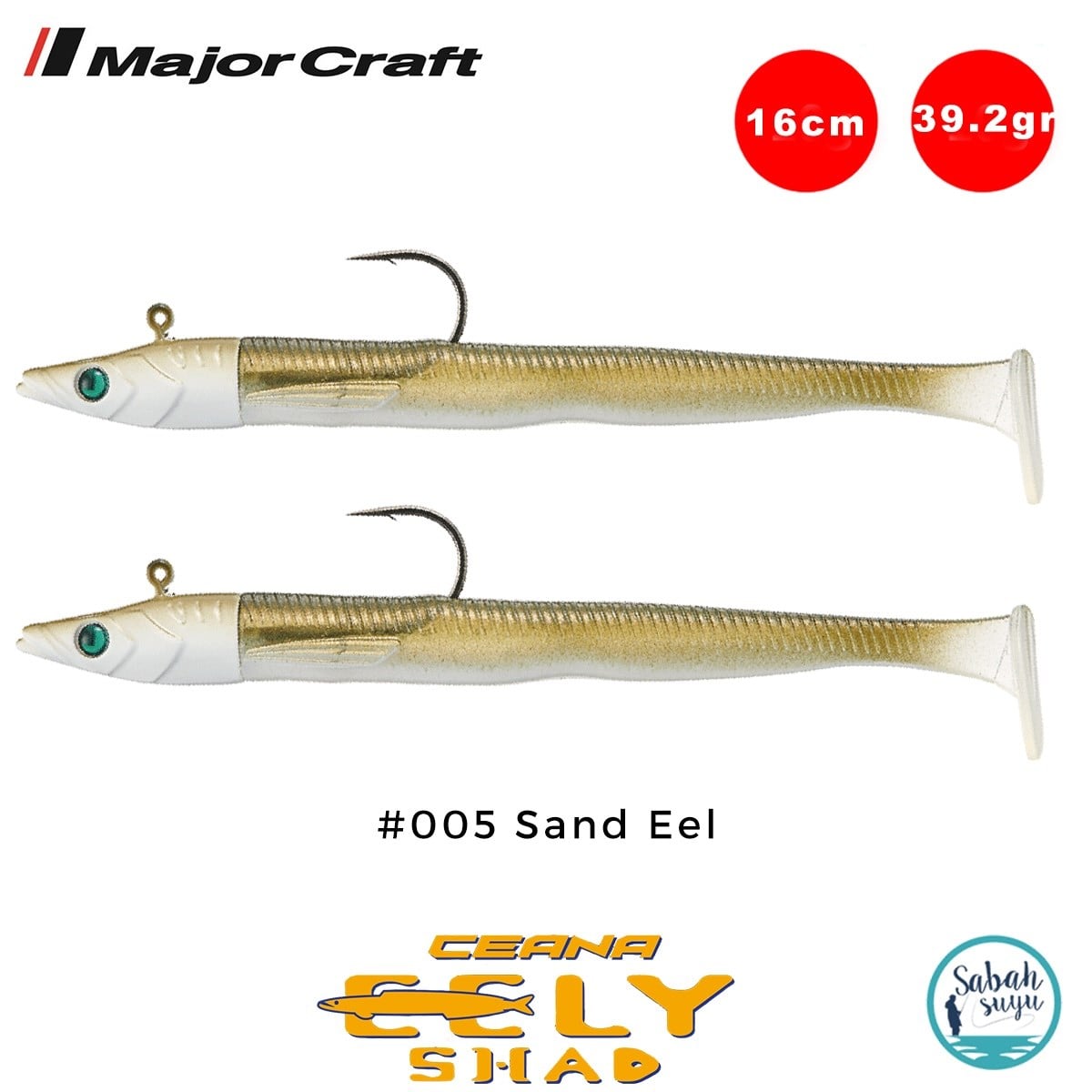 Major Craft Ceana Eely Shad CES-160 16cm 39.2gr Silikon Balık #005 Sand Eel