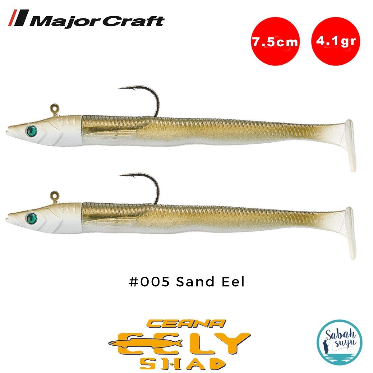 Major Craft Ceana Eely Shad CES-75 7.5cm 4.1gr Silikon Balık #005 Sand Eel