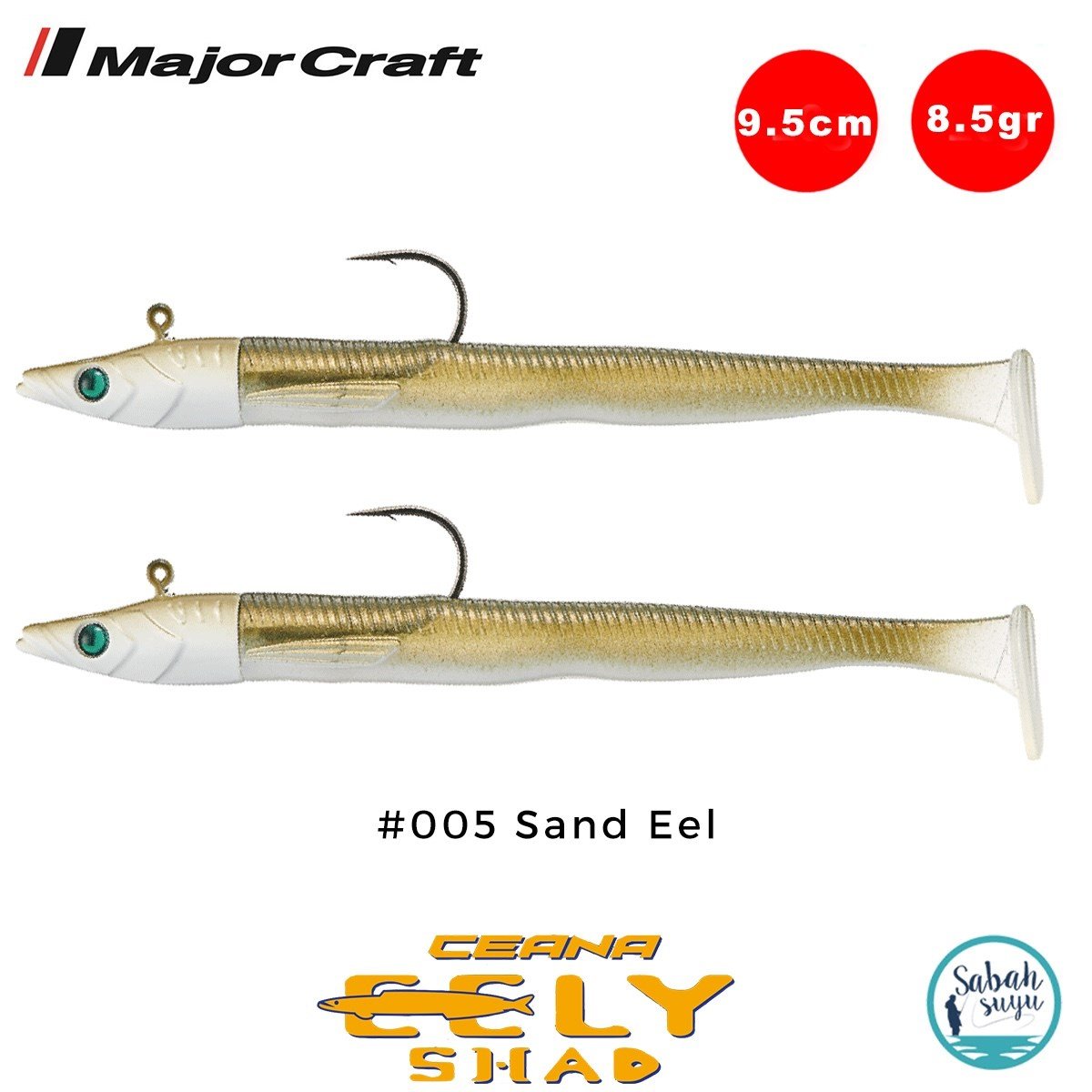 Major Craft Ceana Eely Shad CES-95 9.5cm 8.5gr Silikon Balık #005 Sand Eel