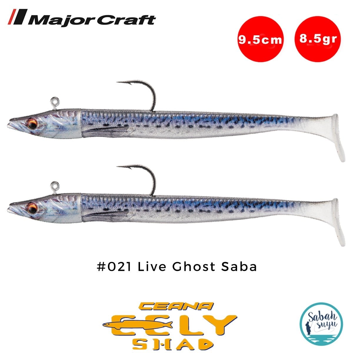 Major Craft Ceana Eely Shad CESL-95 9.5cm 8.5gr Silikon Balık #021 Live Ghost Saba