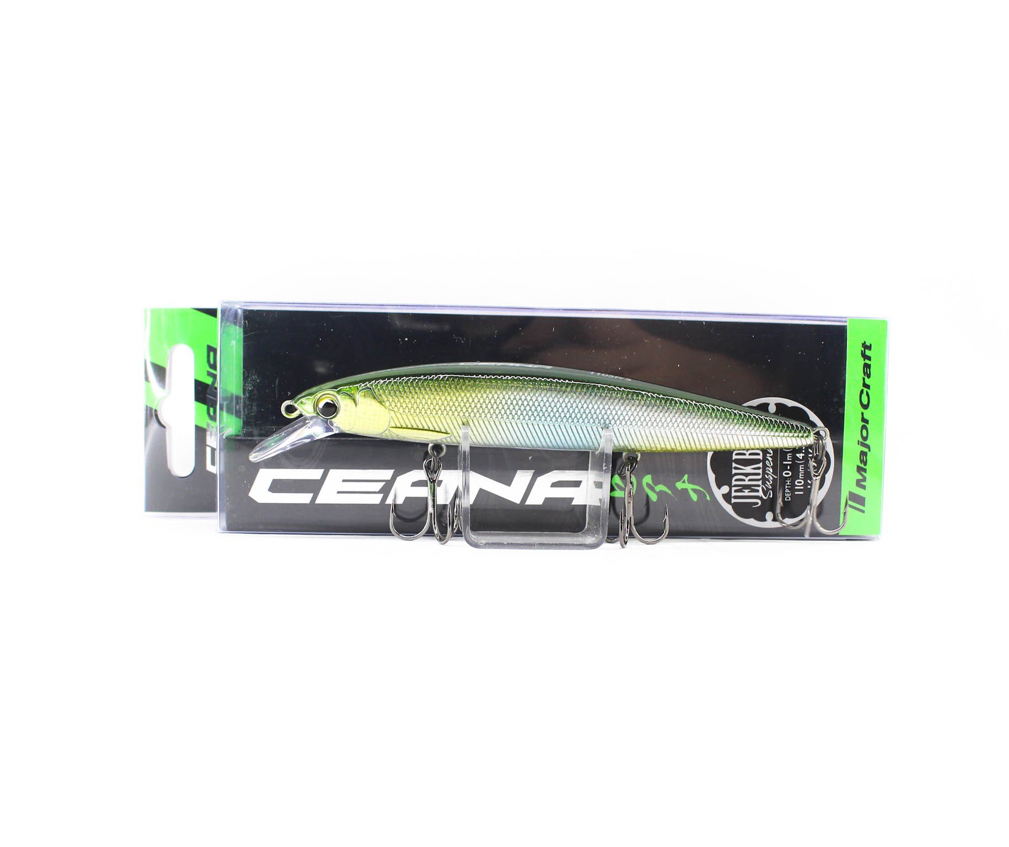 Major Craft Ceana Jerkbait 110SPS Shallow 11cm 16gr #02 Green Back Silver