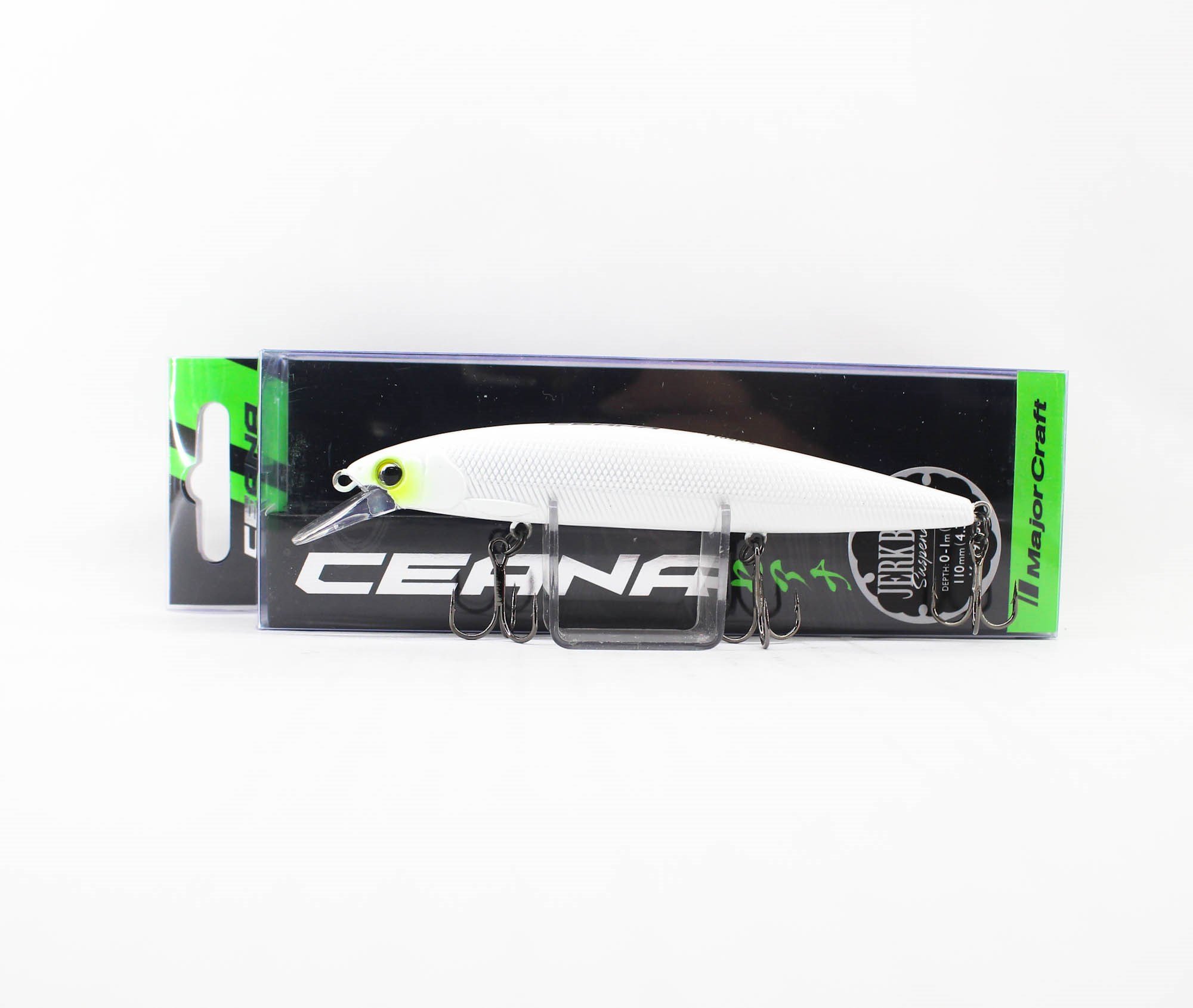 Major Craft Ceana Jerkbait 110SPS Shallow 11cm 16gr #04 Yellow Cheek Pearl White